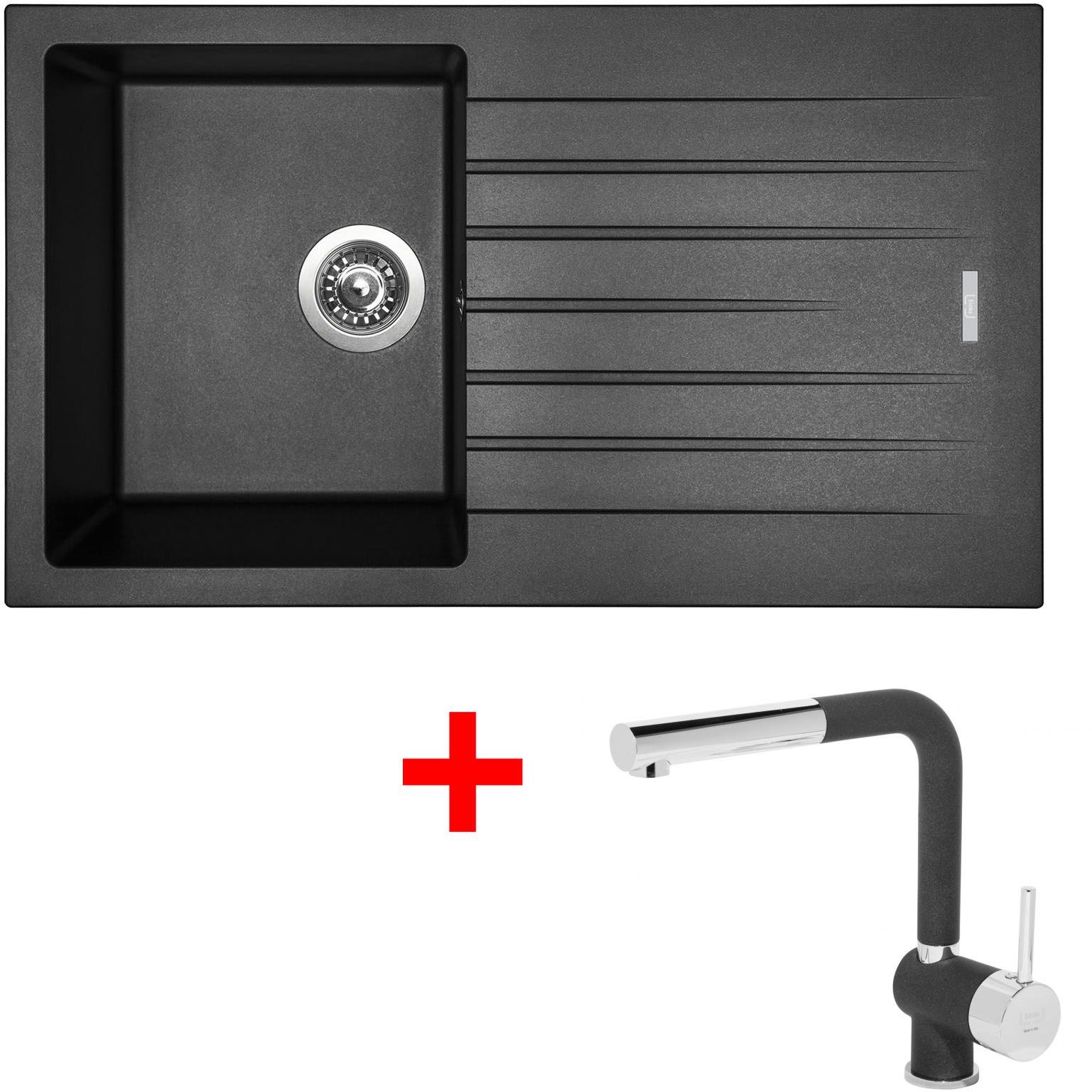 Sinks Perfecto 860 Metalblack + Mix 3 P GR