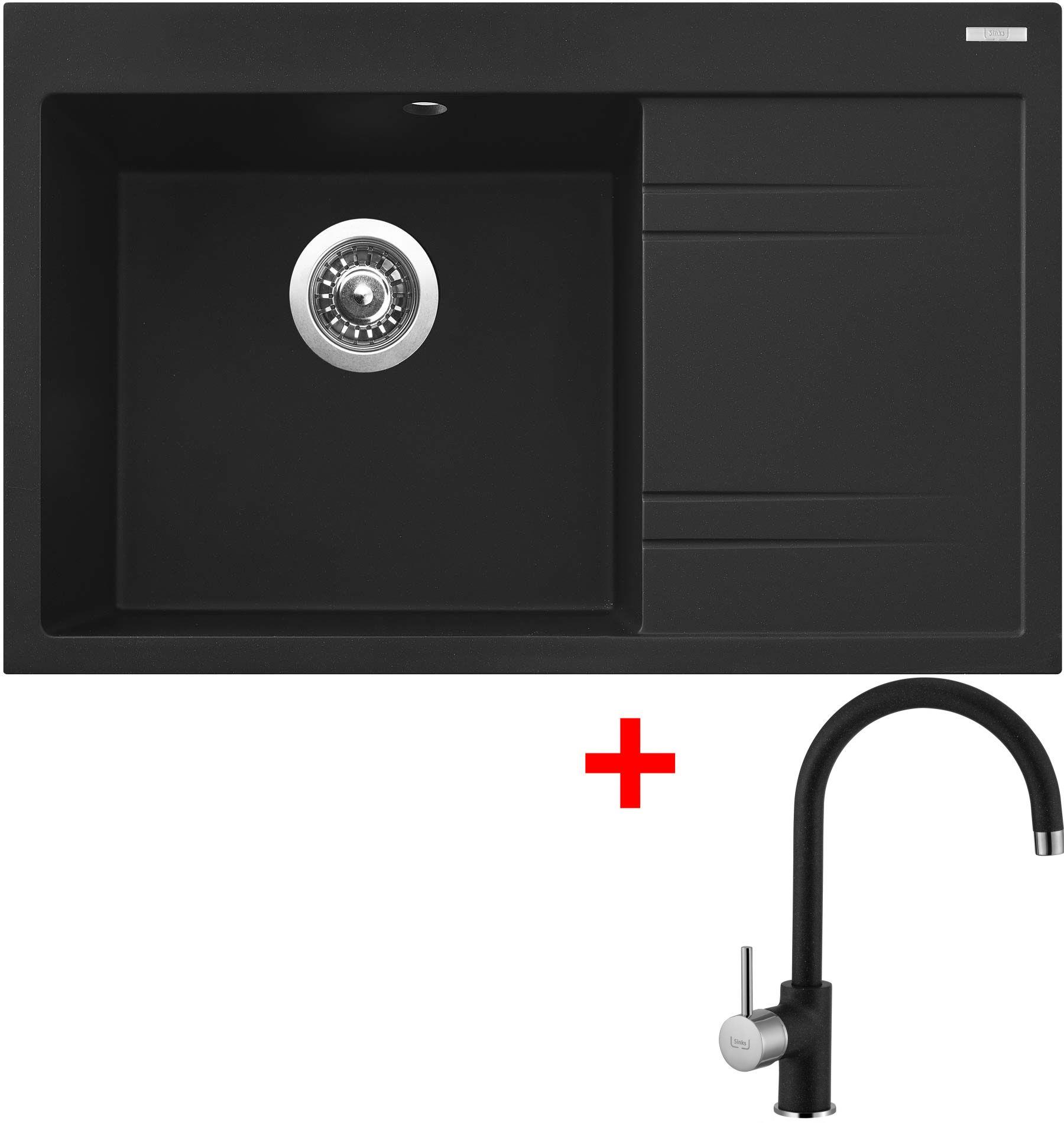 Sinks Rim 780 L Metalblack + Vitalia GR