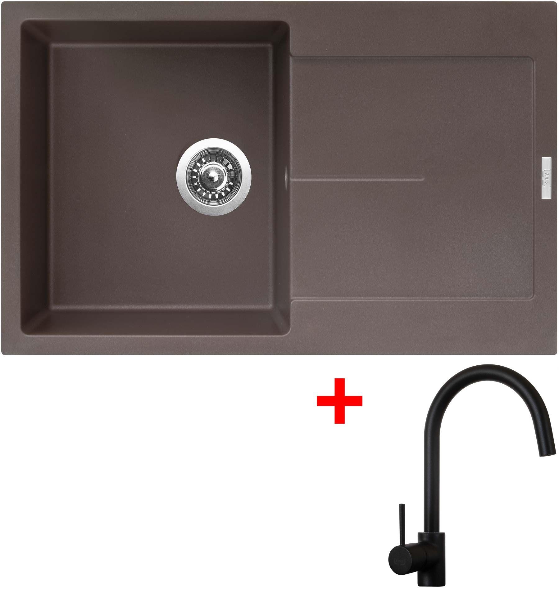 Sinks Ultima 790 Marone + Vitalia, čierna, matná