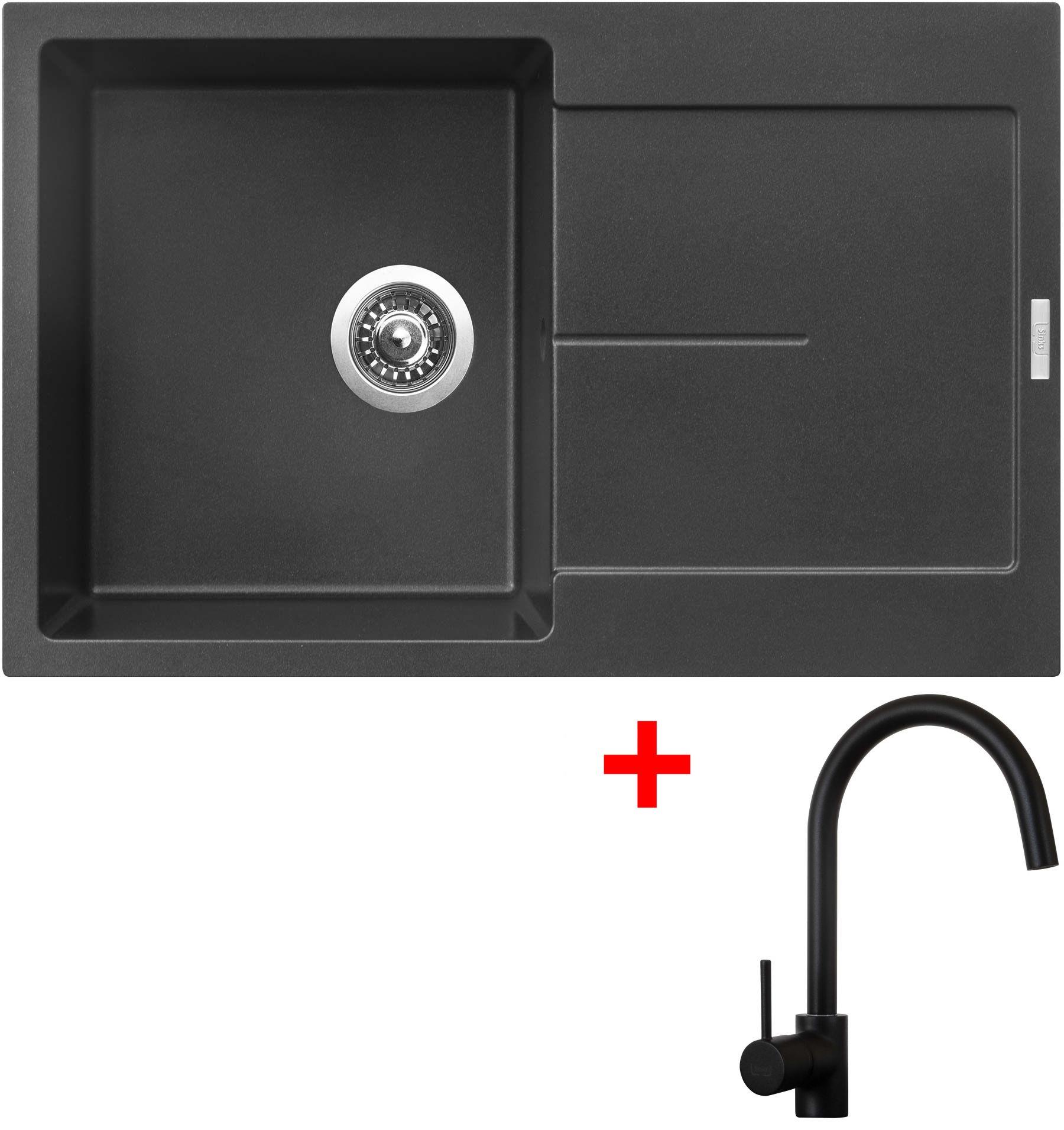 Sinks Ultima 790 Metalblack + Vitalia, čierna, matná
