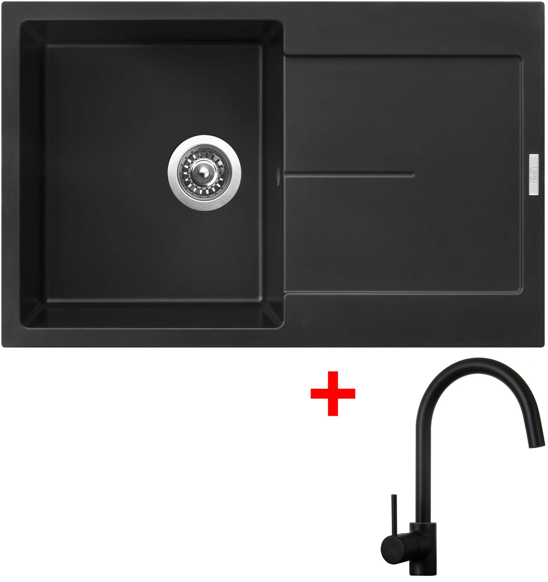 Sinks Ultima 790 Pureblack + Vitalia, čierna, matná