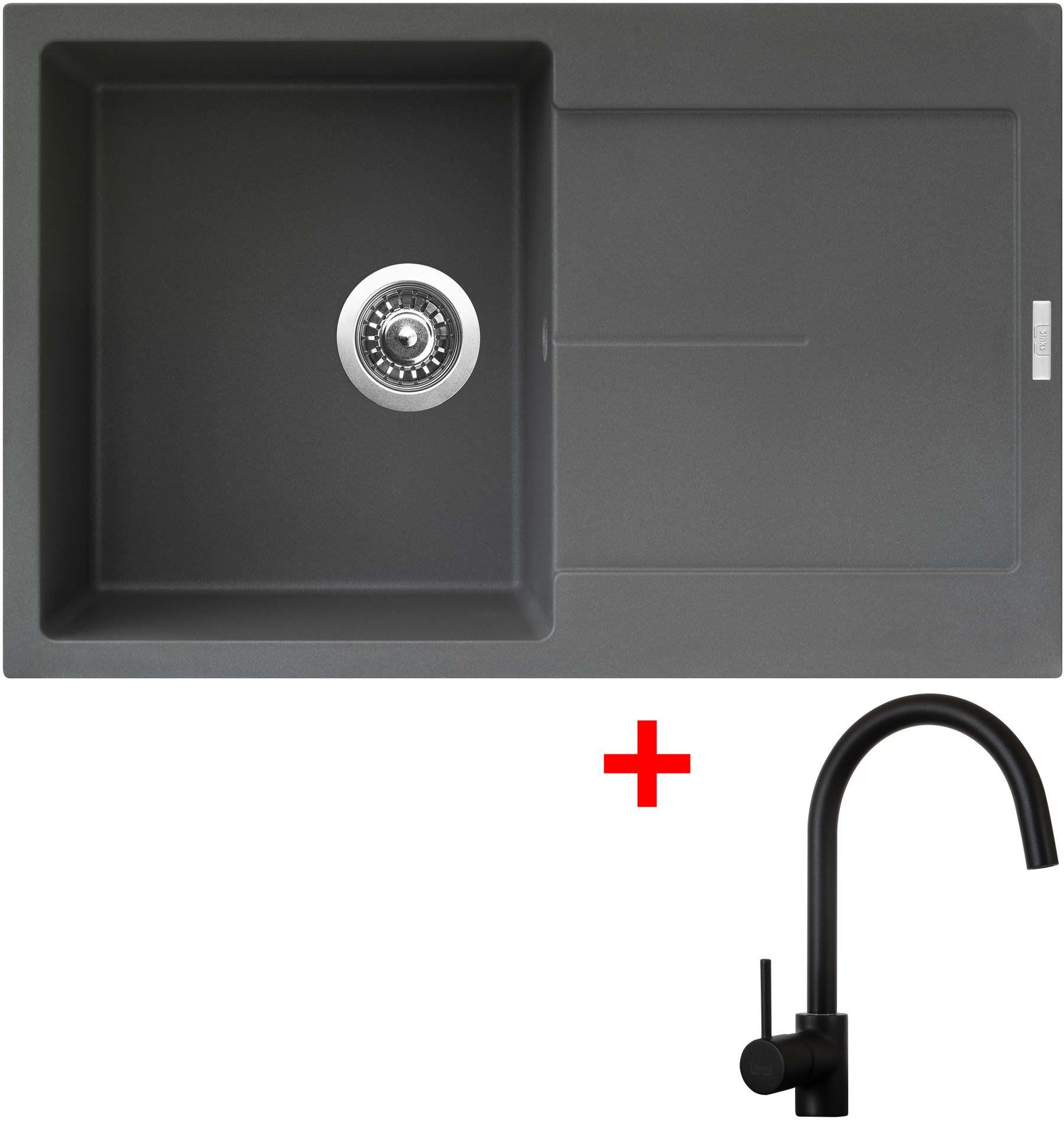 Sinks Ultima 790 Titanium + Vitalia, čierna, matná