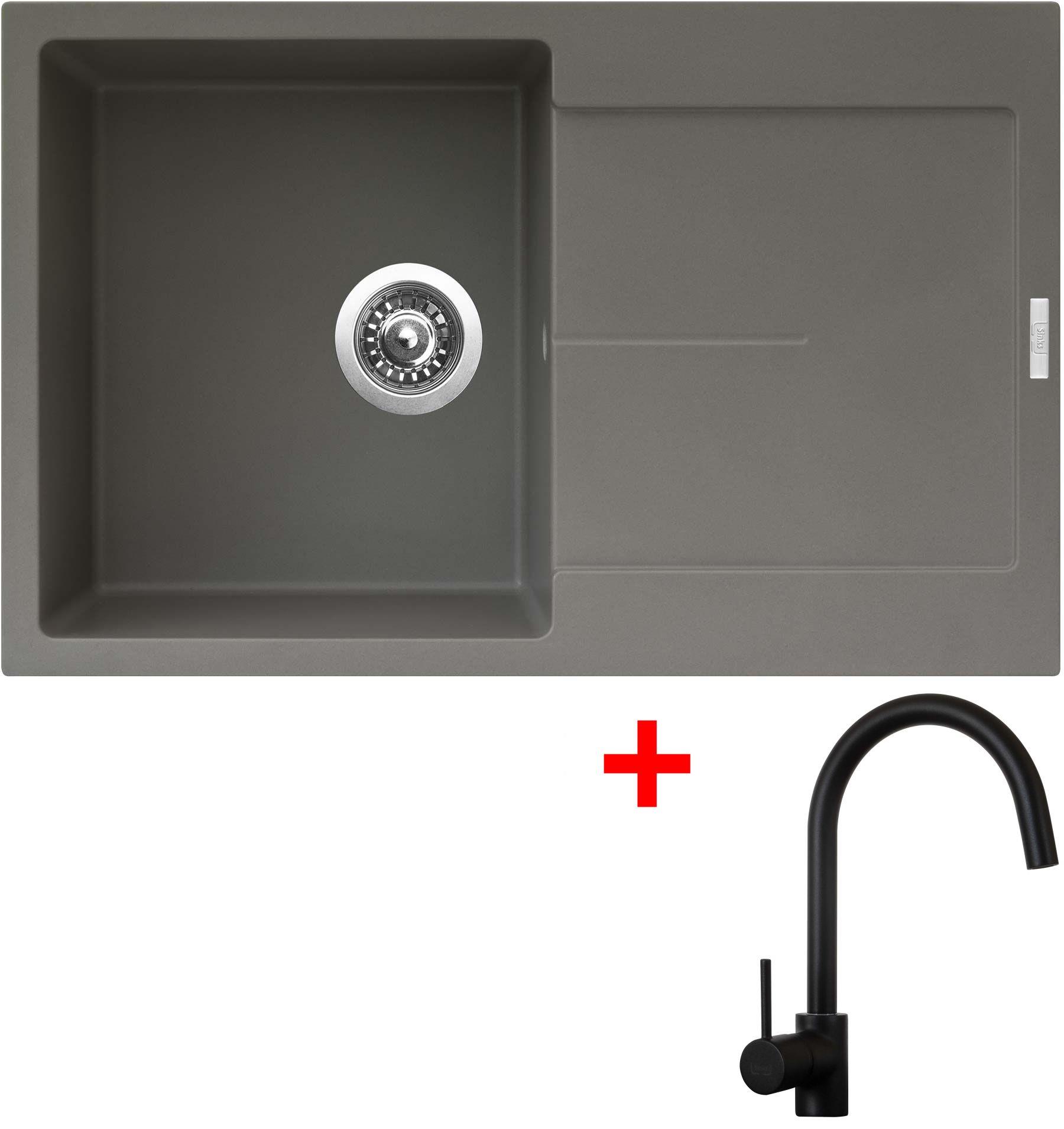 Sinks Ultima 790 Truffle + Vitalia, čierna, matná