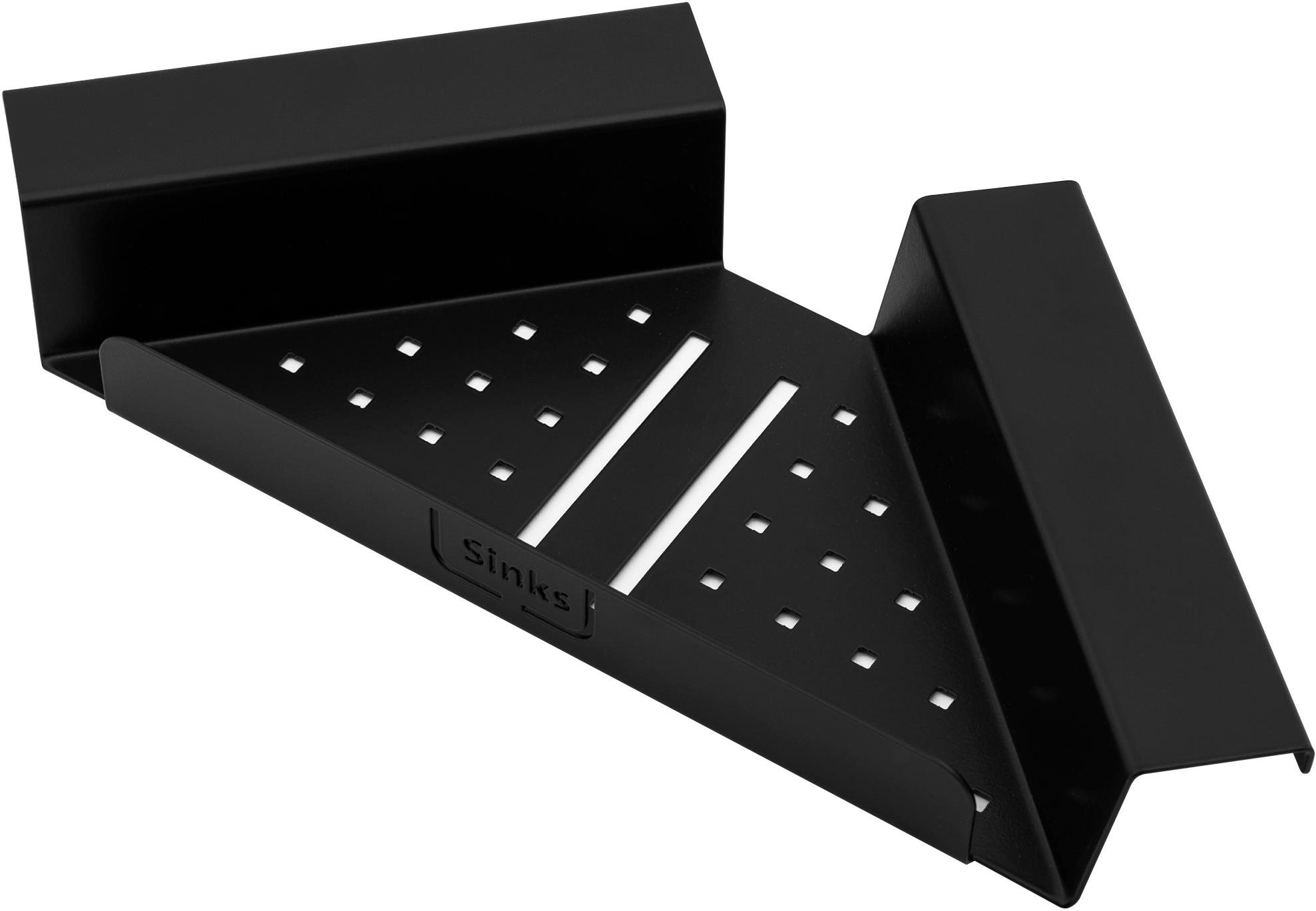 SINKS - Polička rohová - čierna