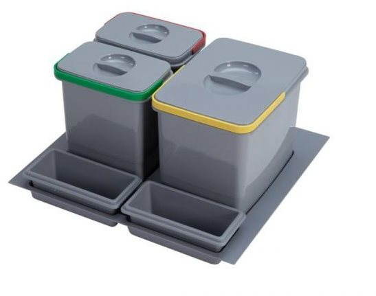 SINKS PRACTIKO 600 1× 12 l + 2× 5 l + 2× miska