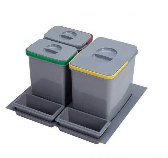 SINKS PRACTIKO 600 1 × 15 l + 2 × 7 l + 2× miska