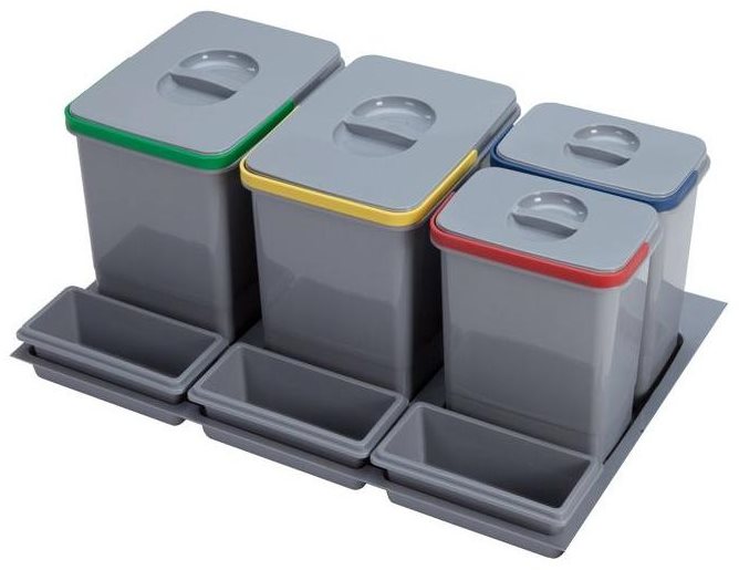SINKS PRACTIKO 800 2× 15 l + 2× 7 l