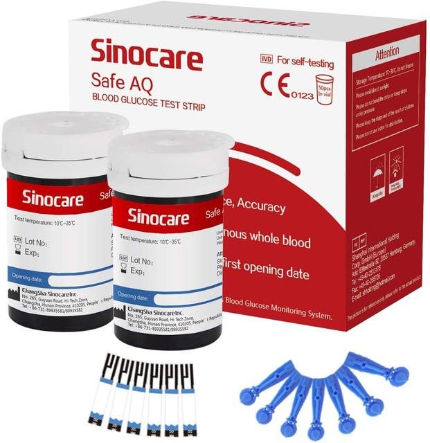 SINOCARE Sada 50 náhradných prúžkov + 50 lanciet pre Safe AQ Smart