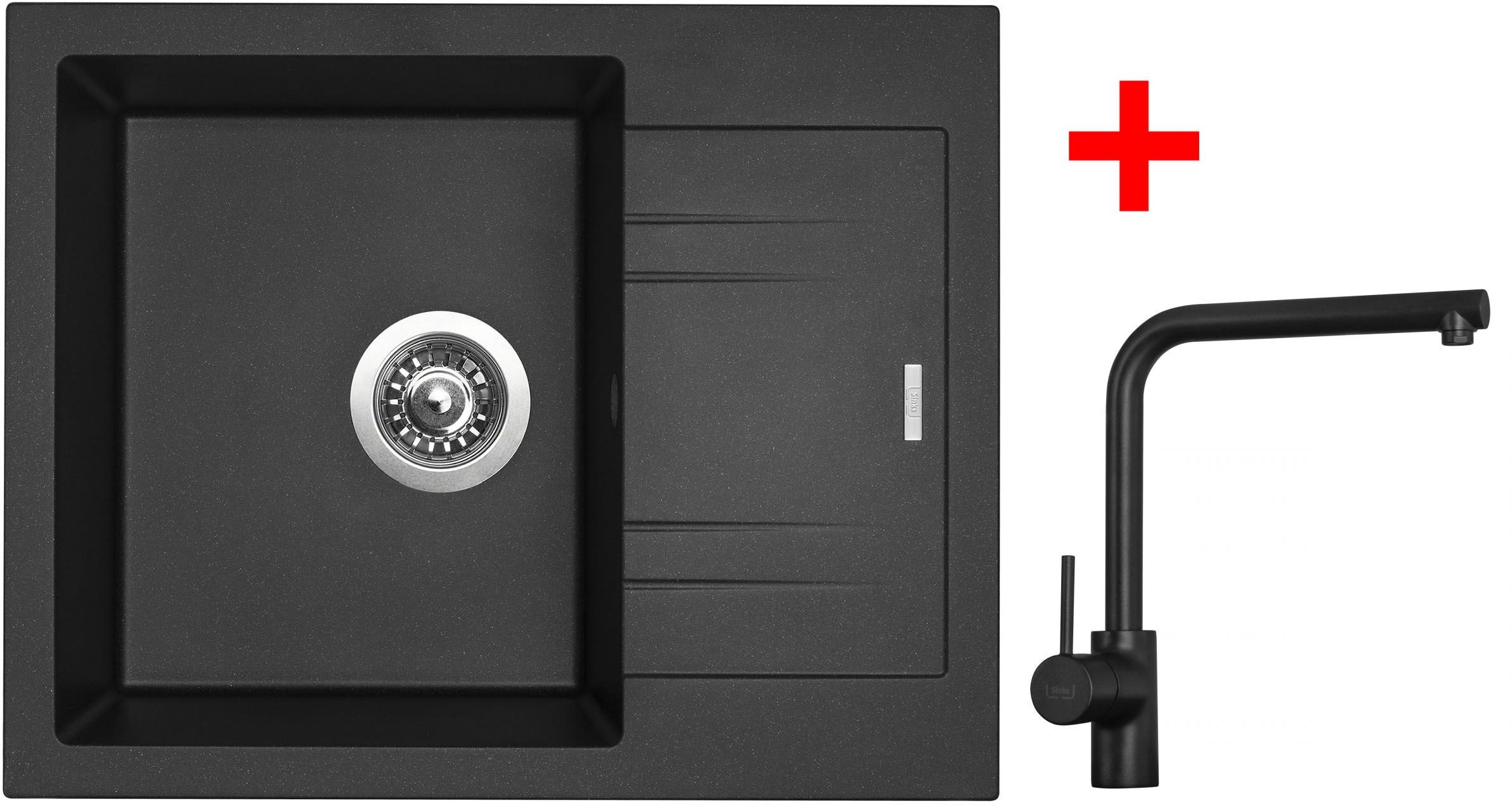 Sinks LINEA 600 Metalblack + Elka čierna matná