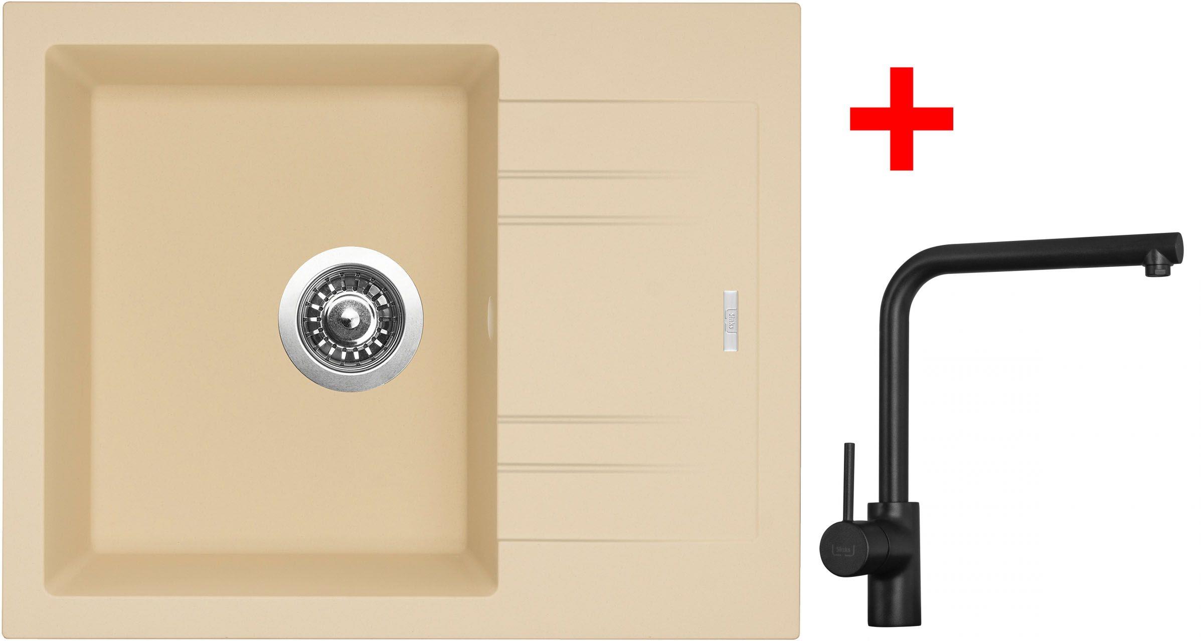 Sinks LINEA 600 Sahara + Elka čierna matná