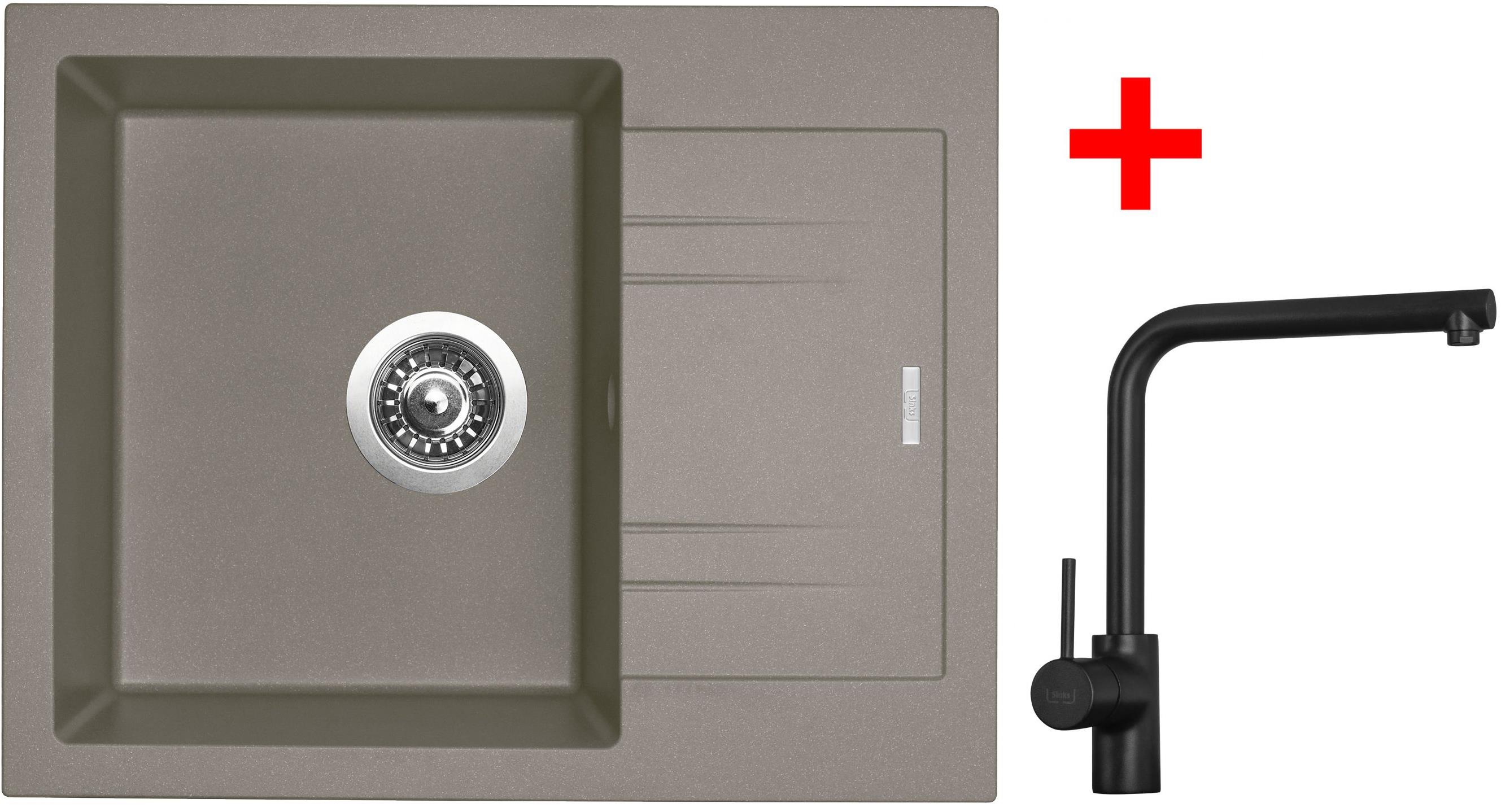 Sinks LINEA 600 Truffle + Elka čierna matná