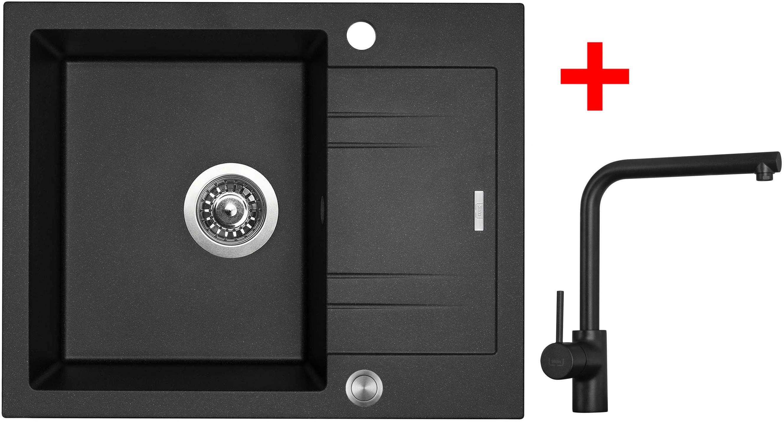 Sinks LINEA 600 XC Metalblack + Elka čierna matná