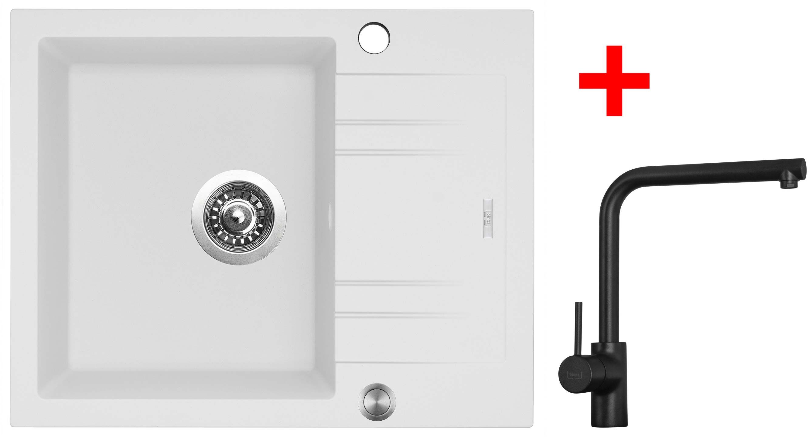 Sinks LINEA 600 XC Milk + Elka čierna matná