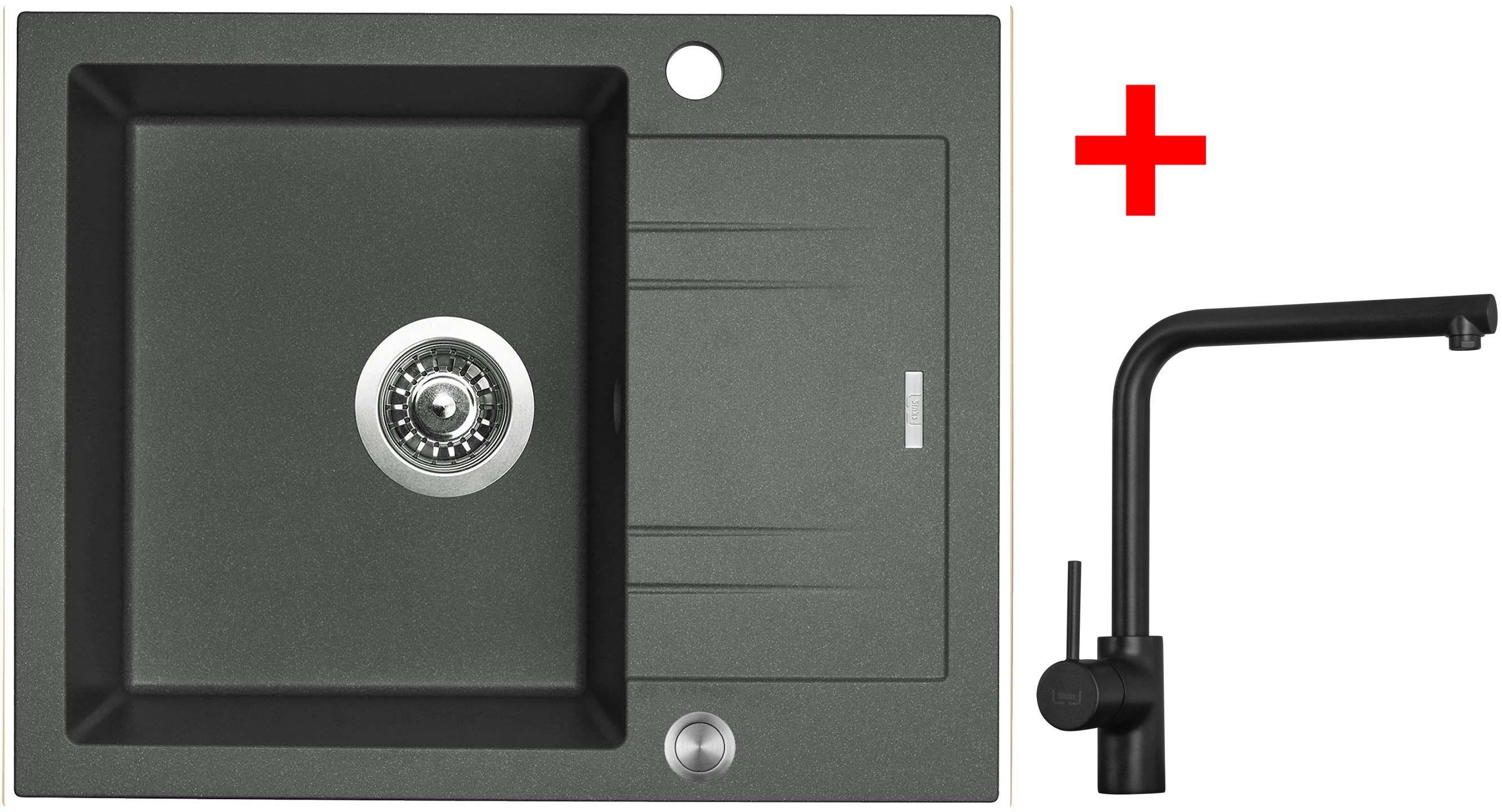 Sinks LINEA 600 XC Titanium + Elka čierna matná