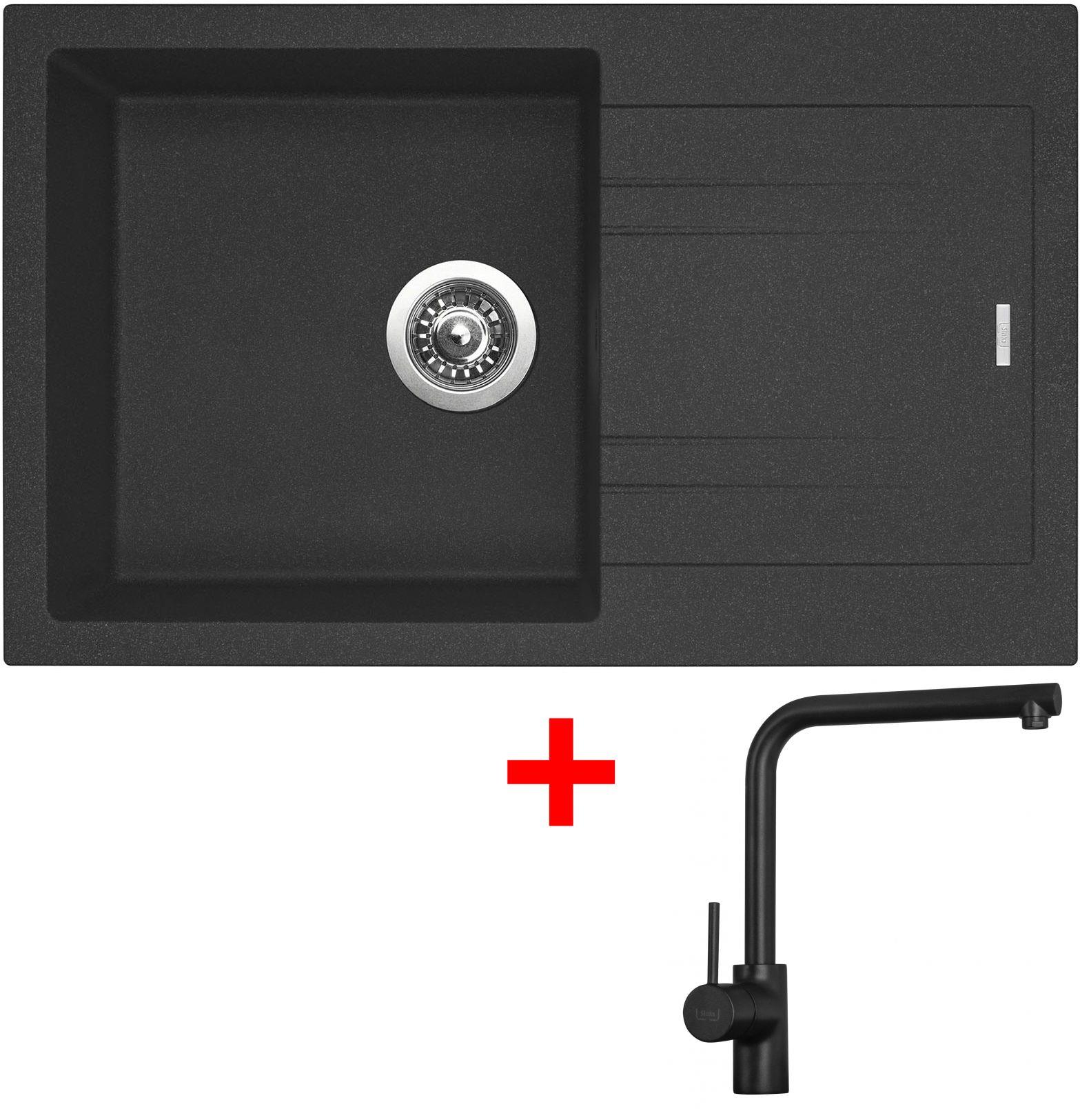 Sinks LINEA 780 Granblack + Elka čierna matná