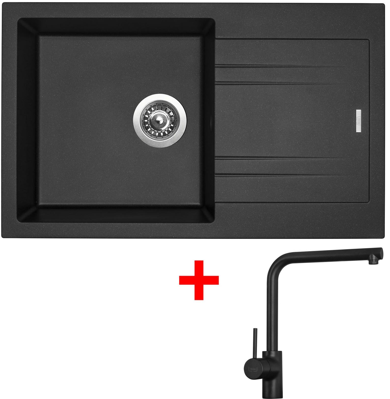 Sinks LINEA 780 Metalblack + Elka čierna matná