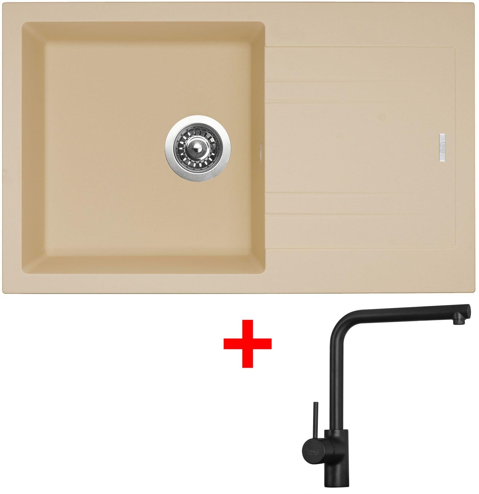 Sinks LINEA 780 Sahara + Elka čierna matná