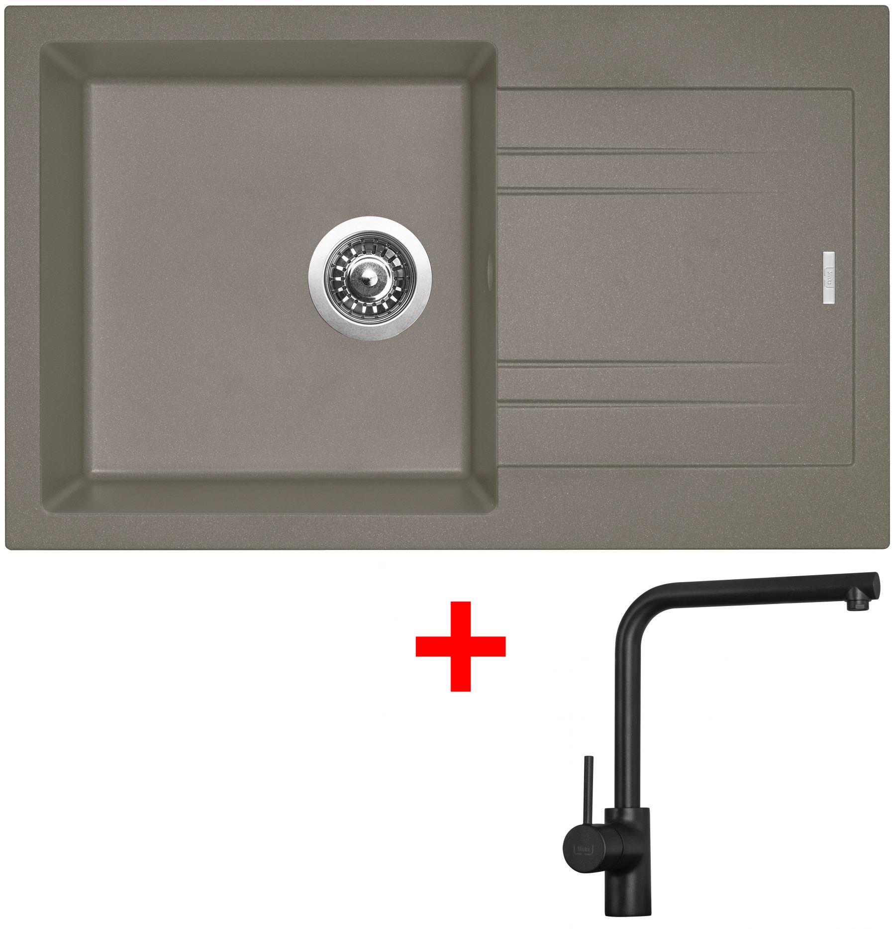 Sinks LINEA 780 Truffle + Elka čierna matná