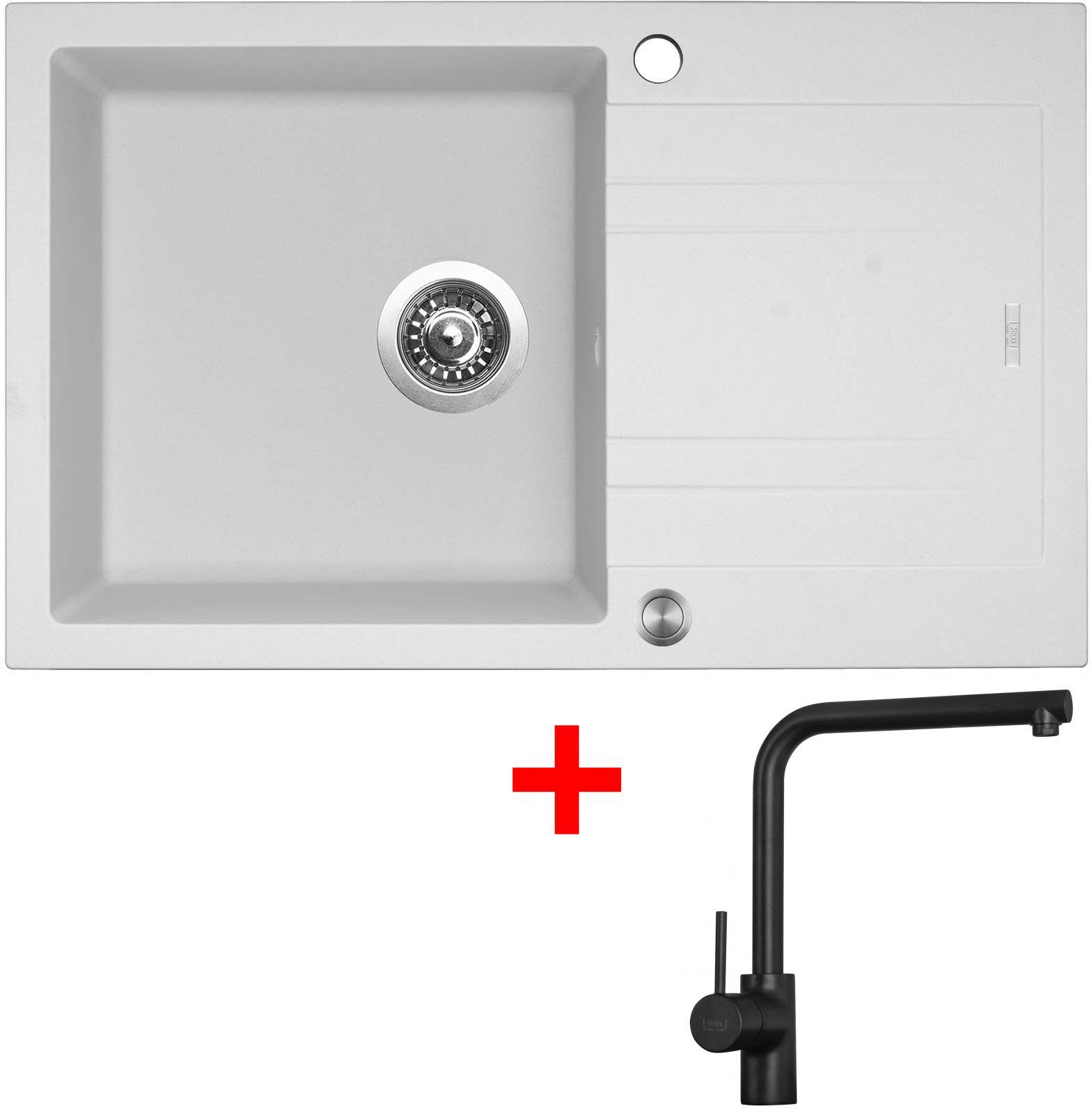 Sinks LINEA 780 XC Milk + Elka čierna matná