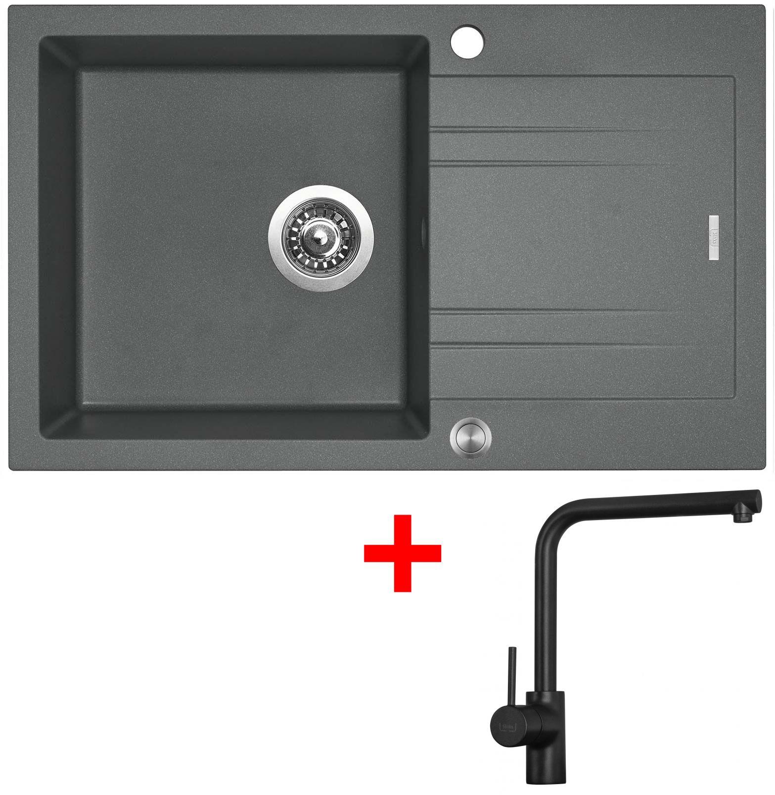 Sinks LINEA 780 XC Titanium + Elka čierna matná