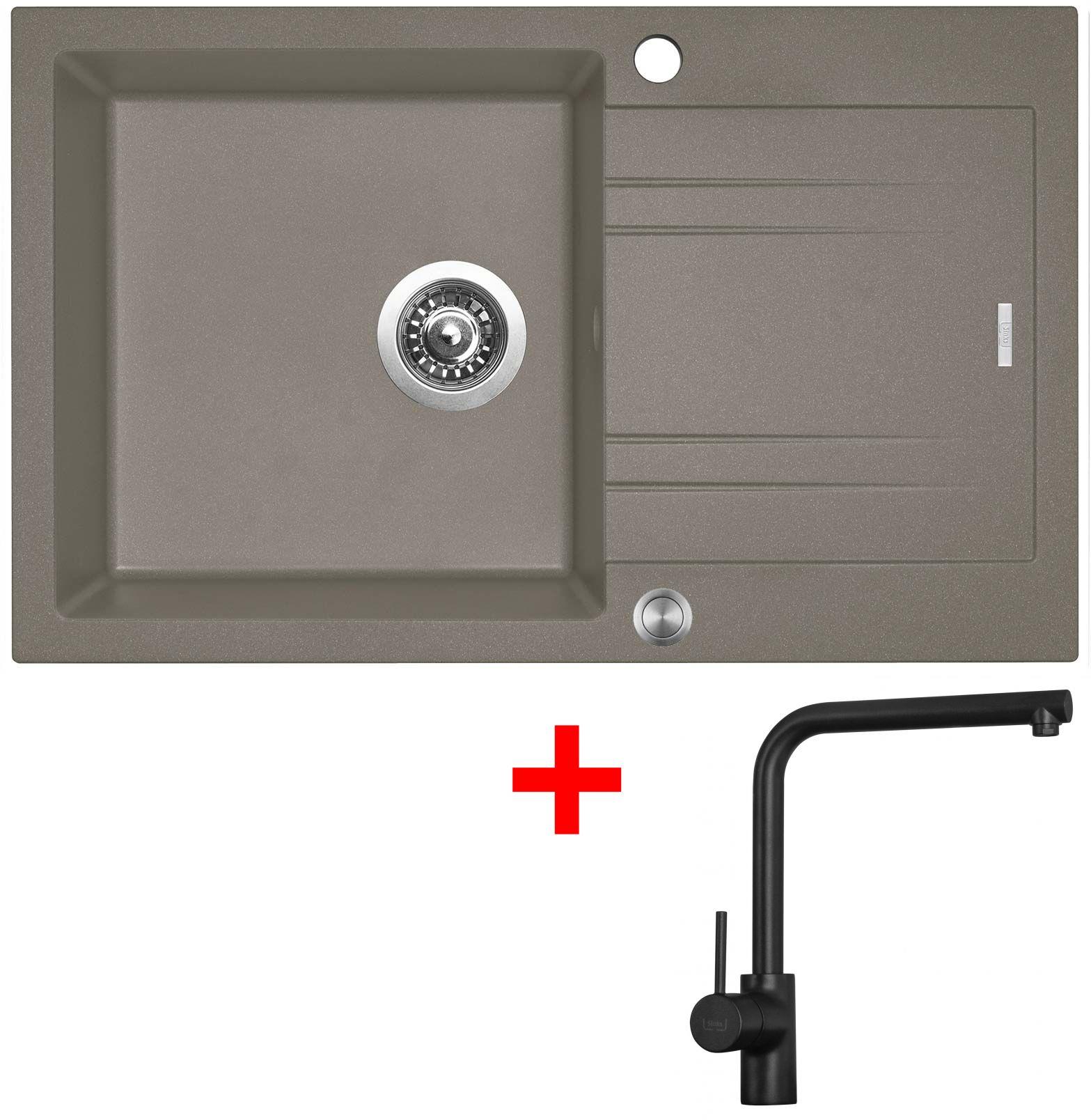 Sinks LINEA 780 XC Truffle + Elka čierna matná