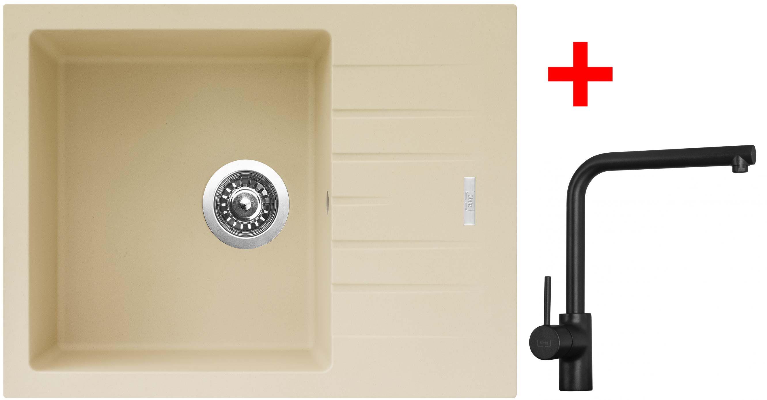 Sinks PERFECTO 650 Sahara + Elka čierna matná