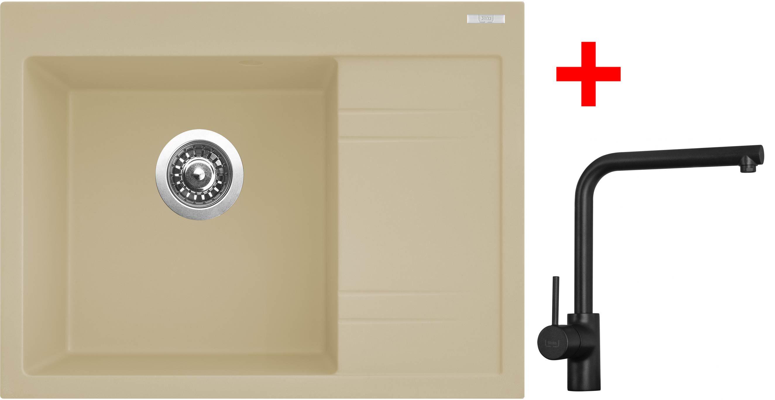 Sinks RIM 650 L Sahara + Elka čierna matná