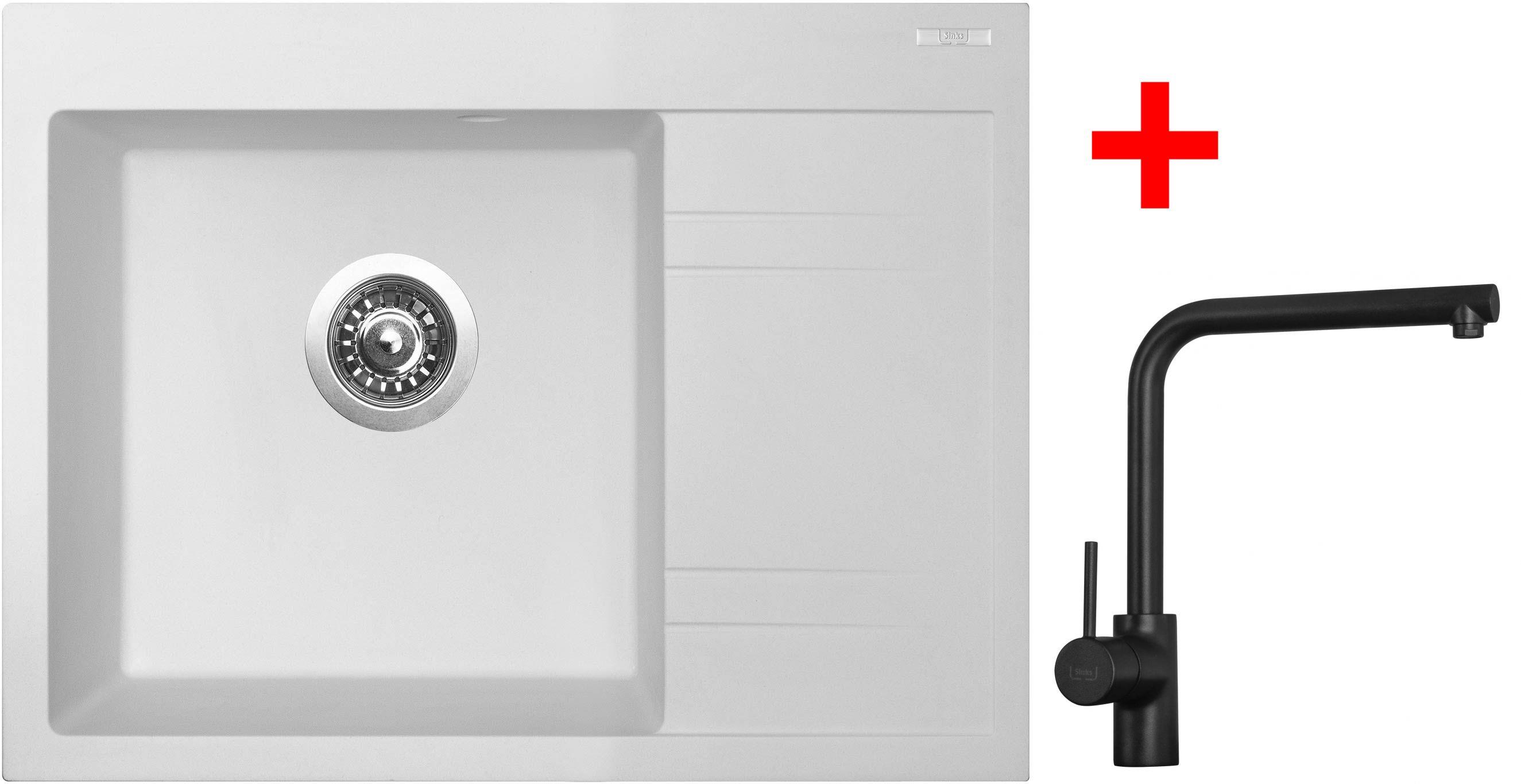 Sinks RIM 650 L Milk + Elka čierna matná