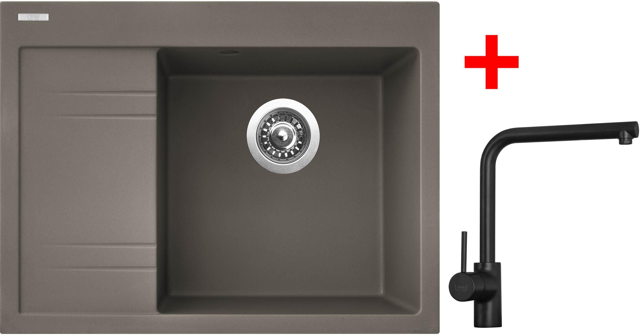 Sinks RIM 650 P Truffle + Elka čierna matná