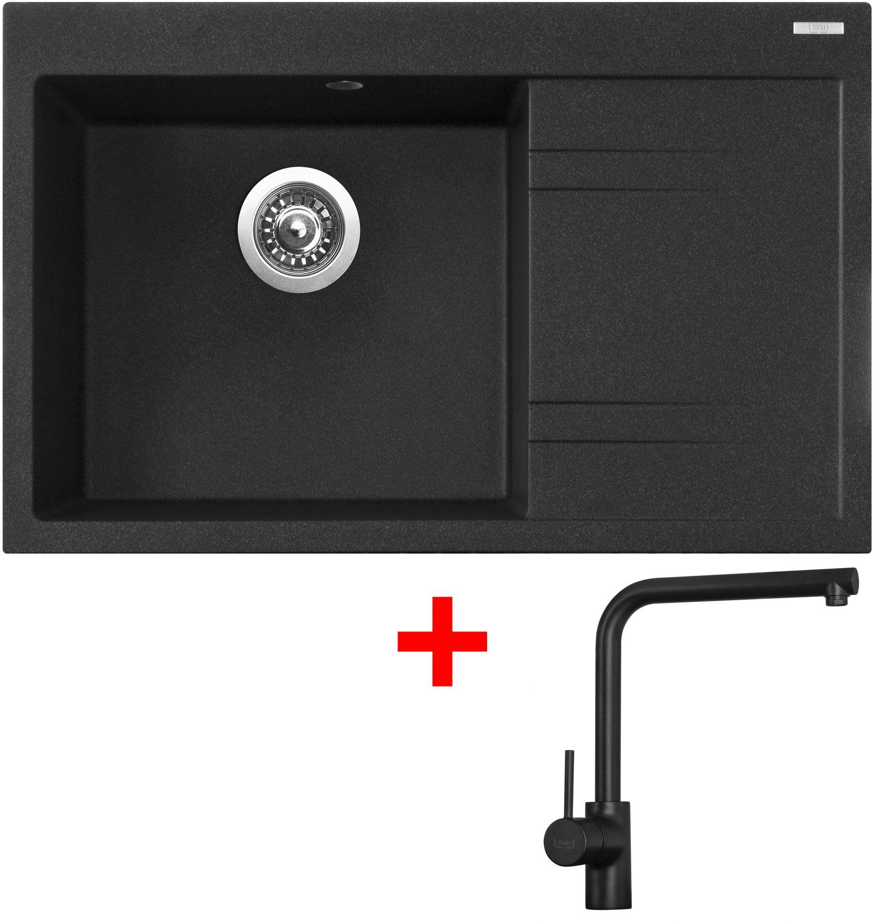 Sinks RIM 780 L Granblack + Elka čierna matná