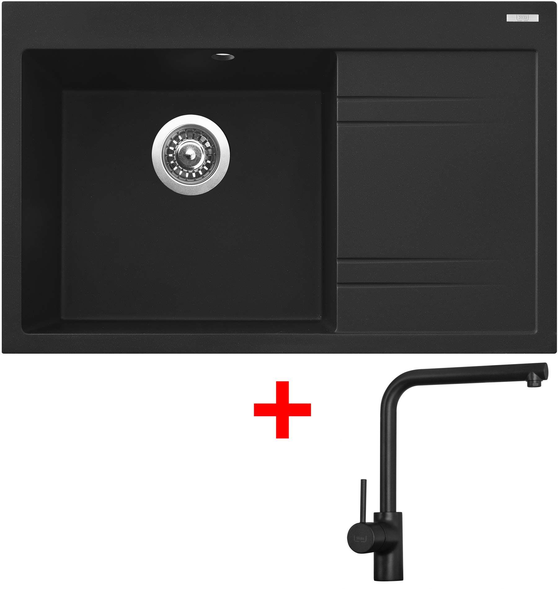 Sinks RIM 780 L Metalblack + Elka čierna matná