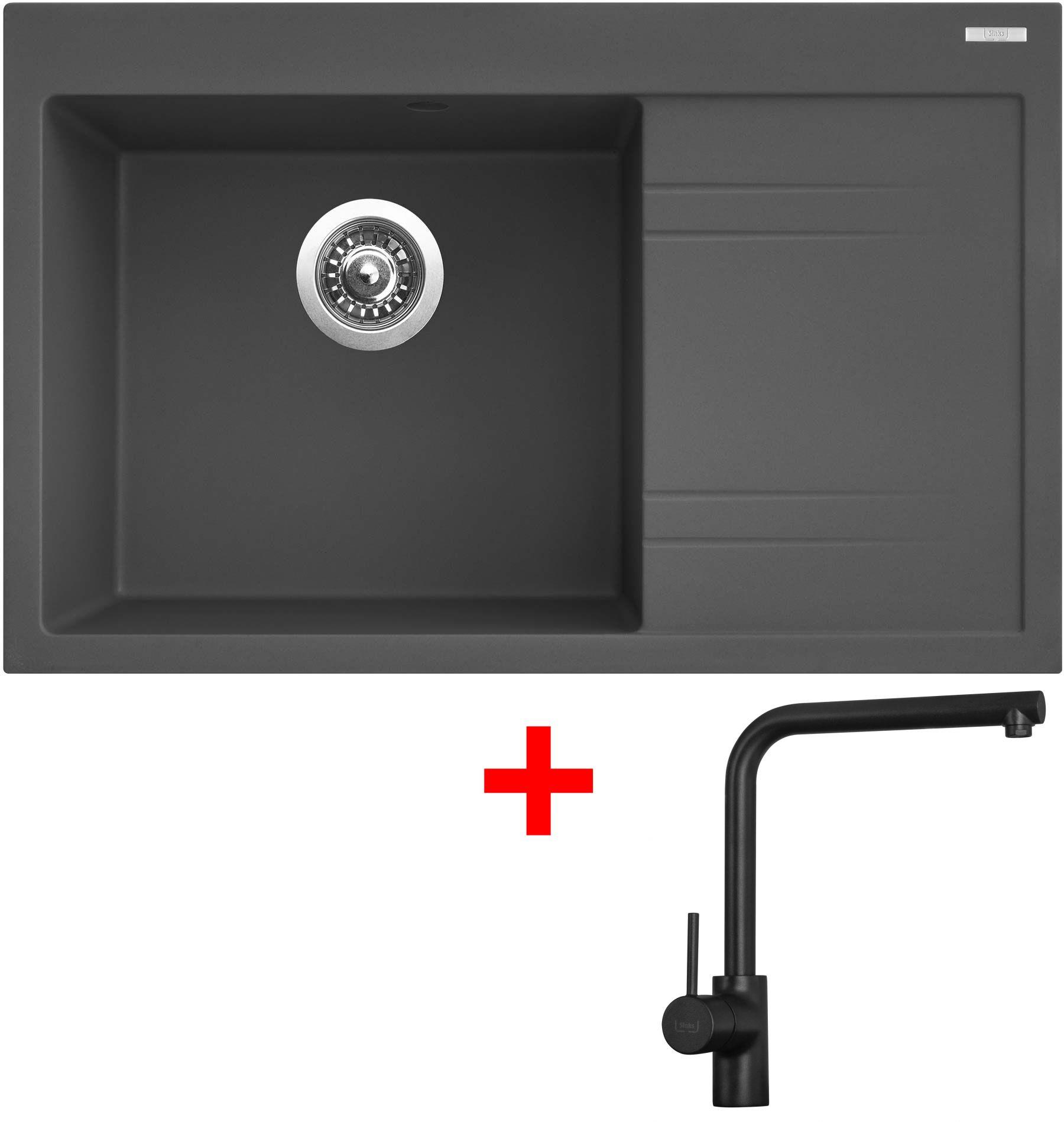 Sinks RIM 780 L Titanium + Elka čierna matná