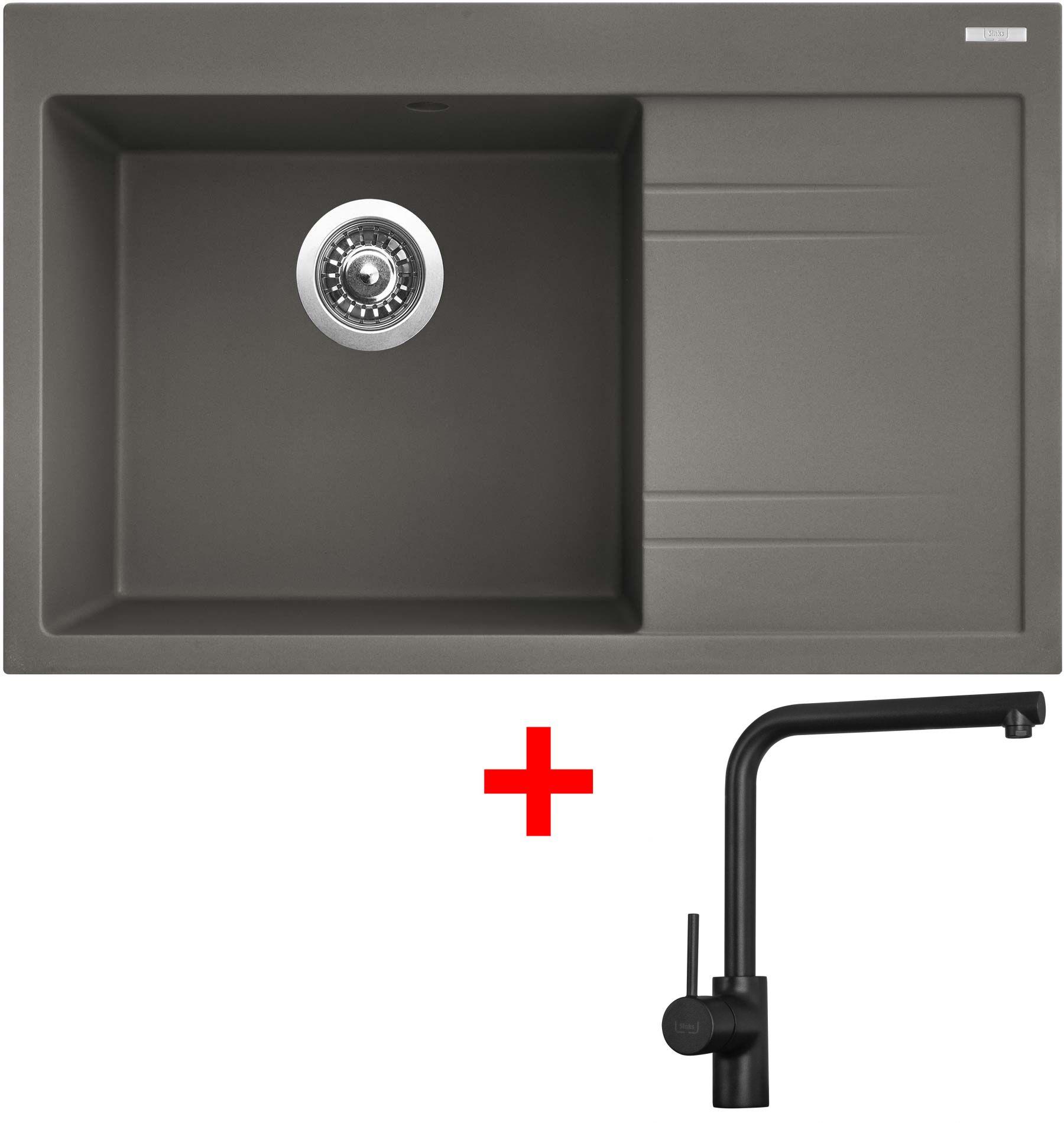 Sinks RIM 780 L Truffle + Elka čierna matná