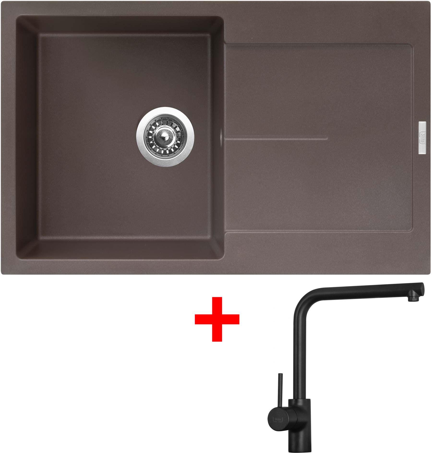 Sinks ULTIMA 790 Marone + Elka čierna matná
