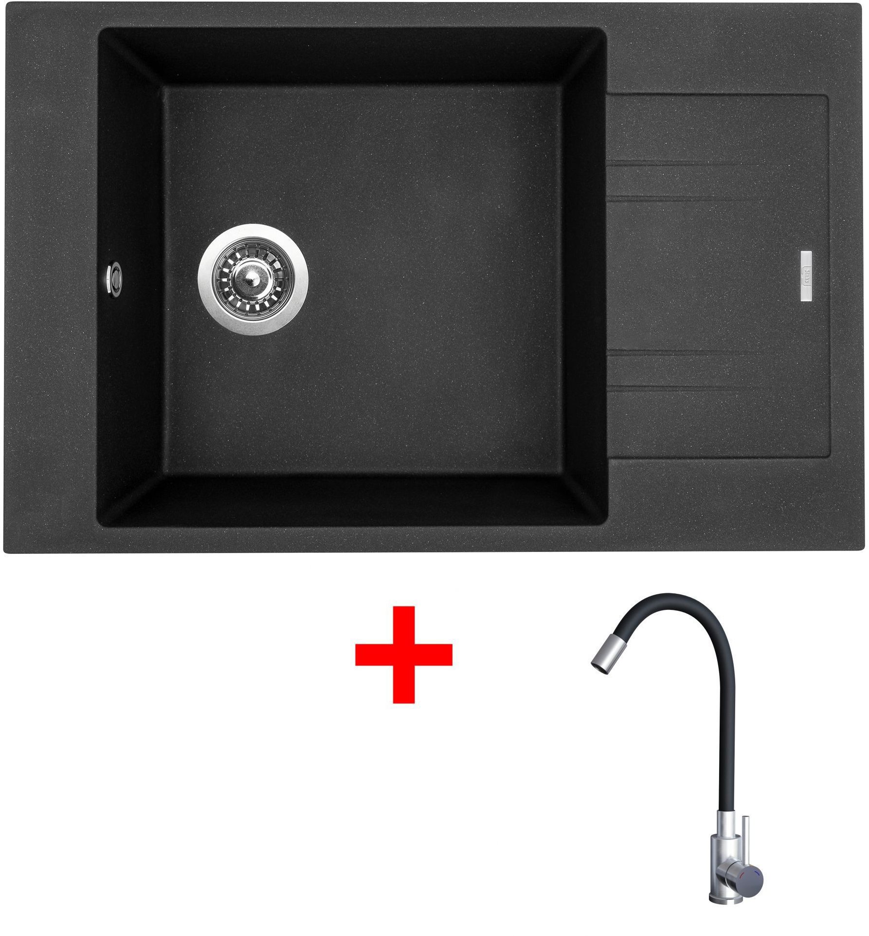 Sinks Vario 780 Metalblack + Elasta nehrdzavejúca oceľ/čierny