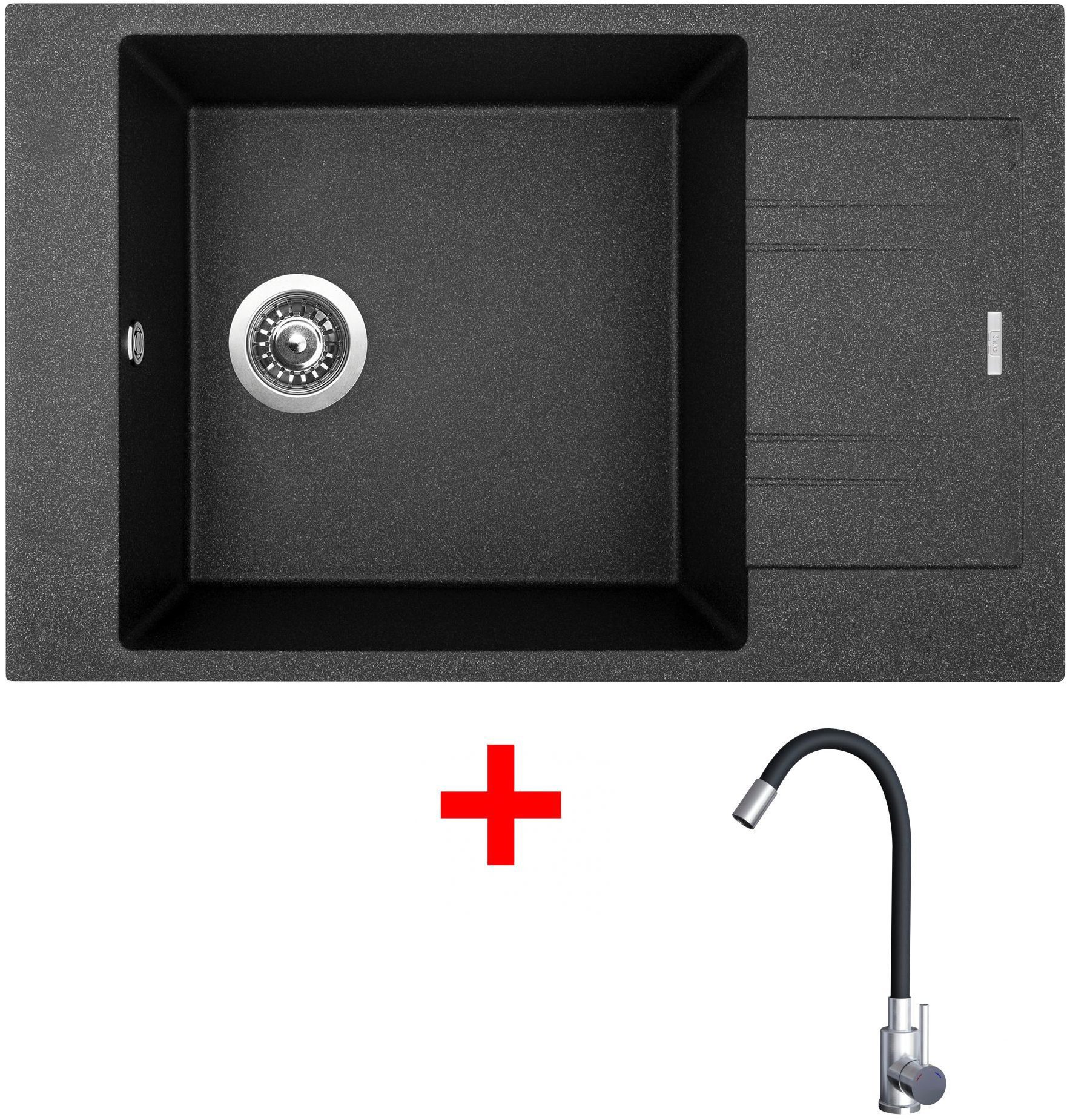 Sinks Vario 780 Granblack + Elasta nehrdzavejúca oceľ/čierny