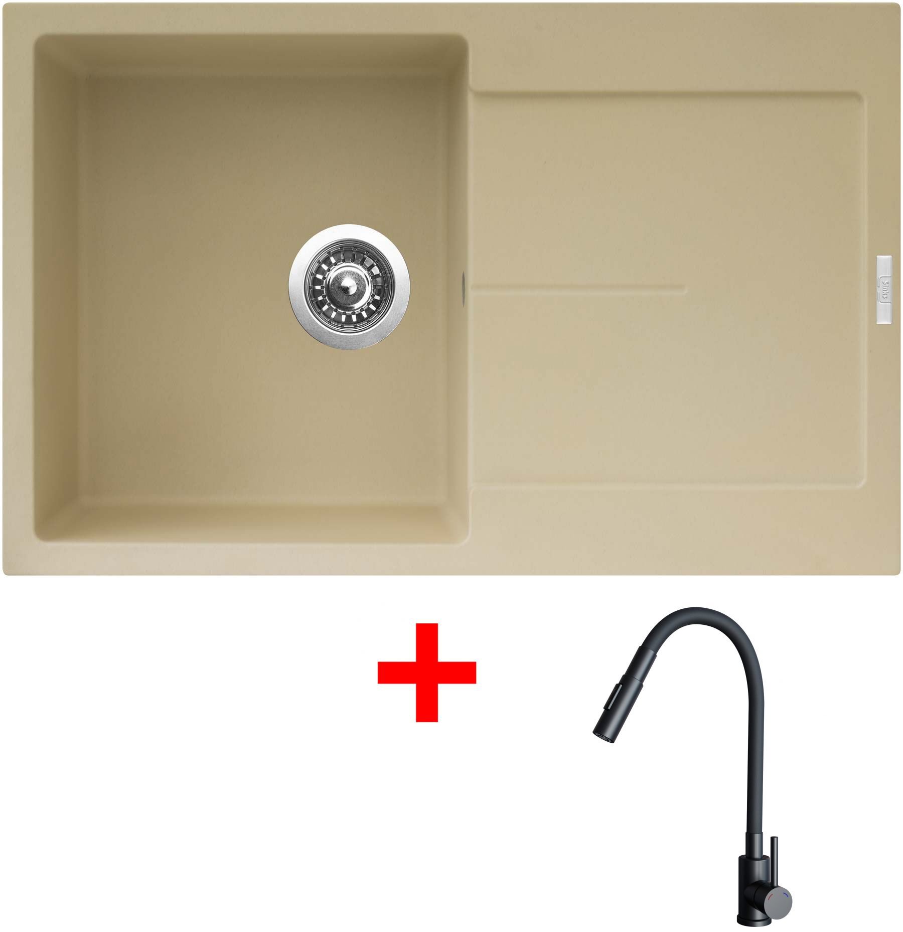 Sinks Ultima 790 Sahara + Elasta S čierny matný