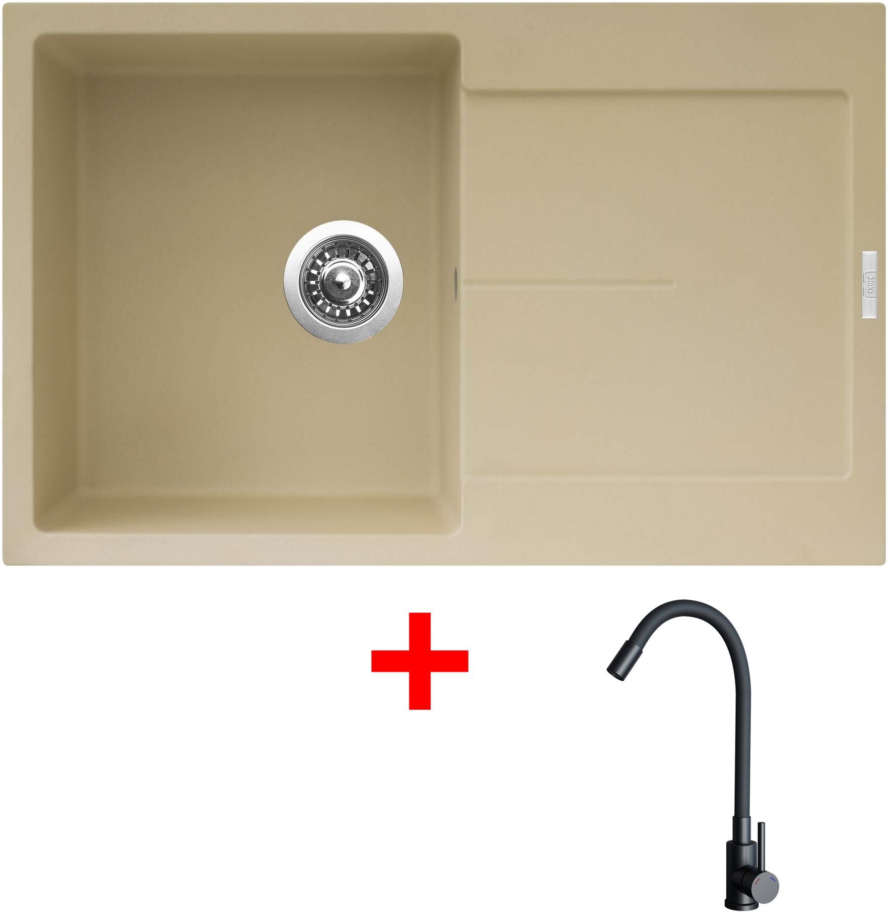Sinks Ultima 790 Sahara + Elasta čierny matný