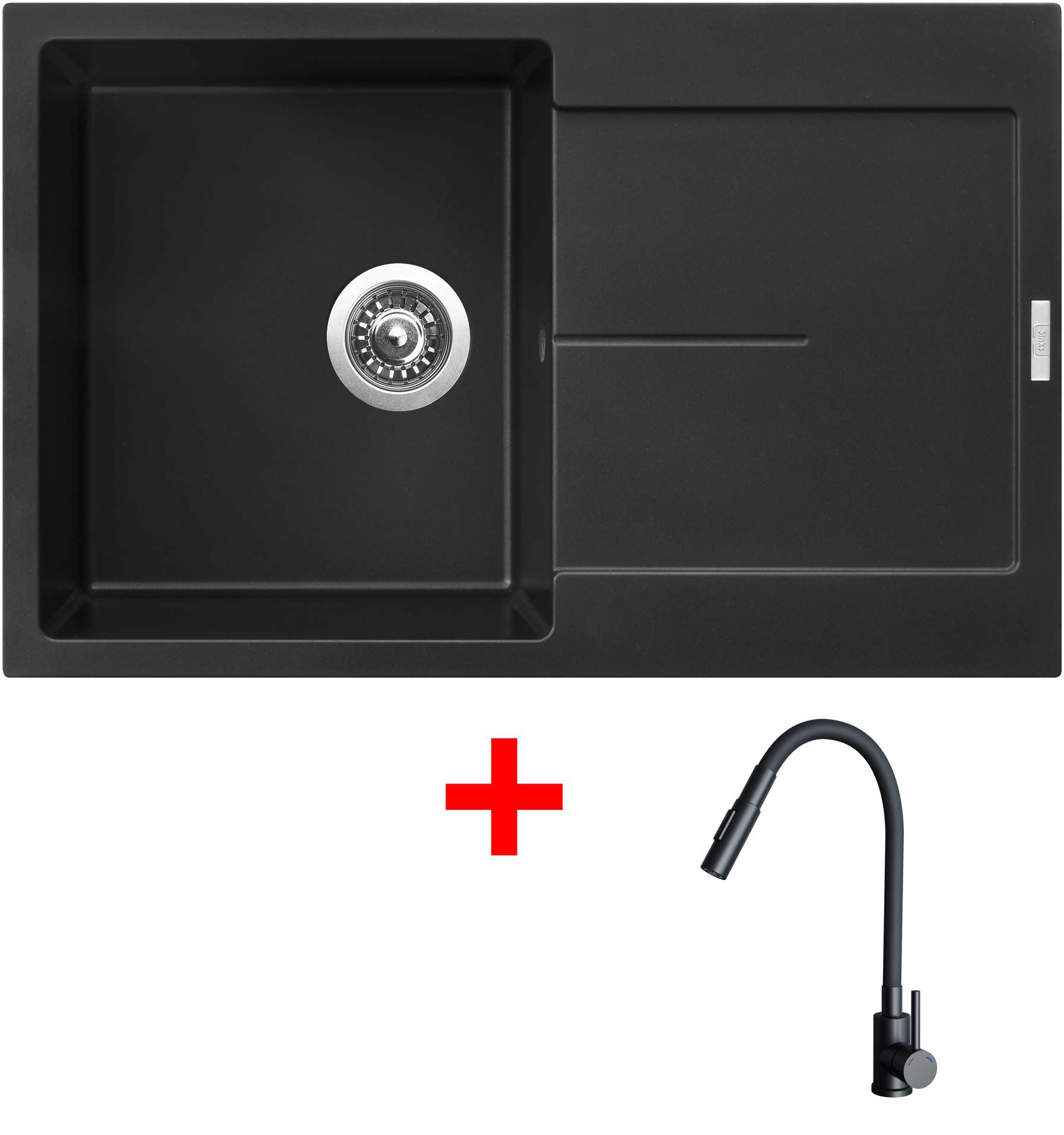 Sinks Ultima 790 Pureblack + Elasta S čierny matný