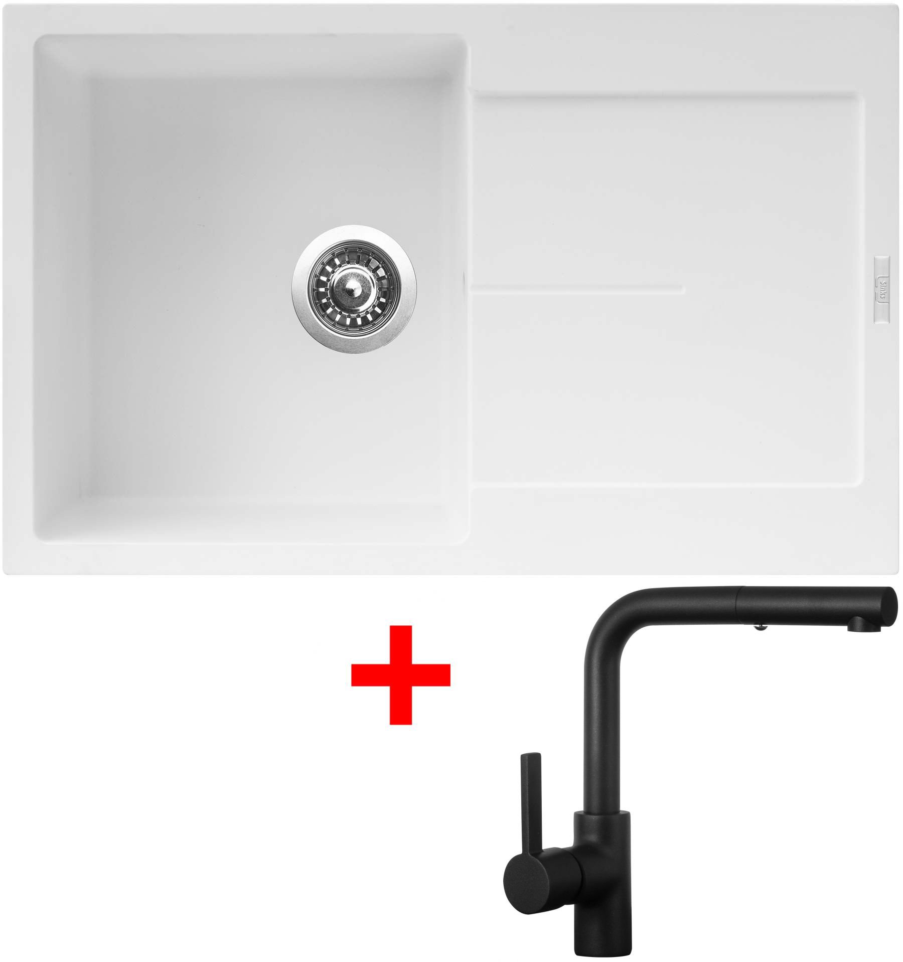 Sinks Ultima 790 Milk + Enigma S čierny matný