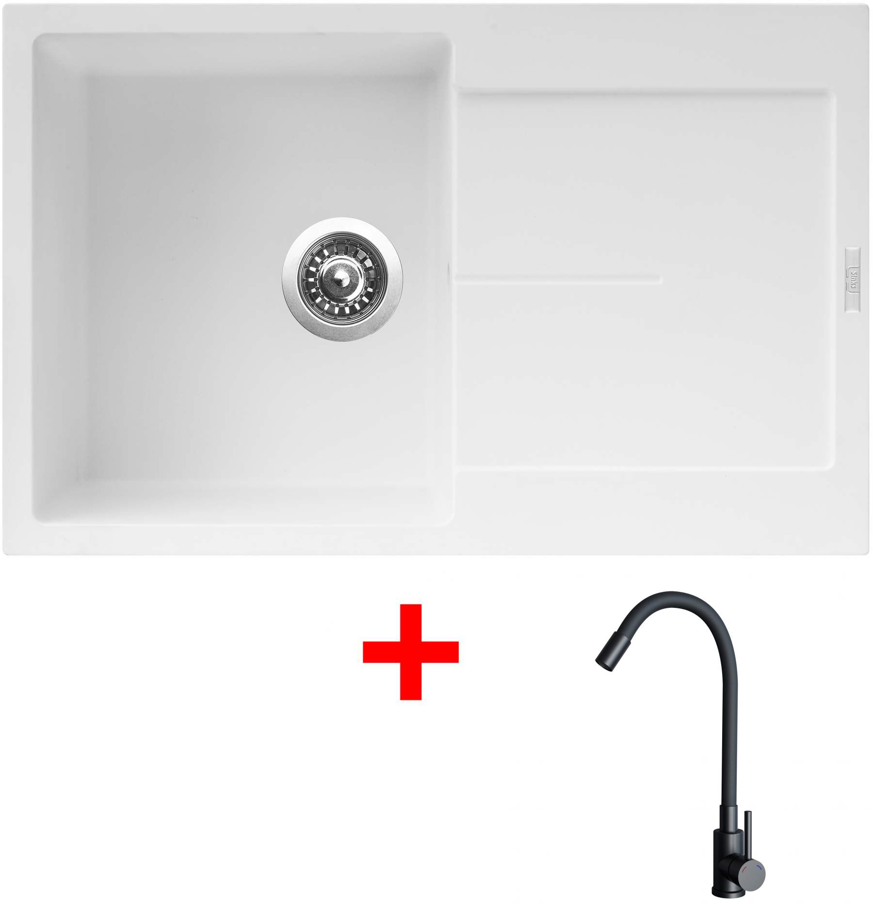Sinks Ultima 790 Milk + Elasta čierny matný