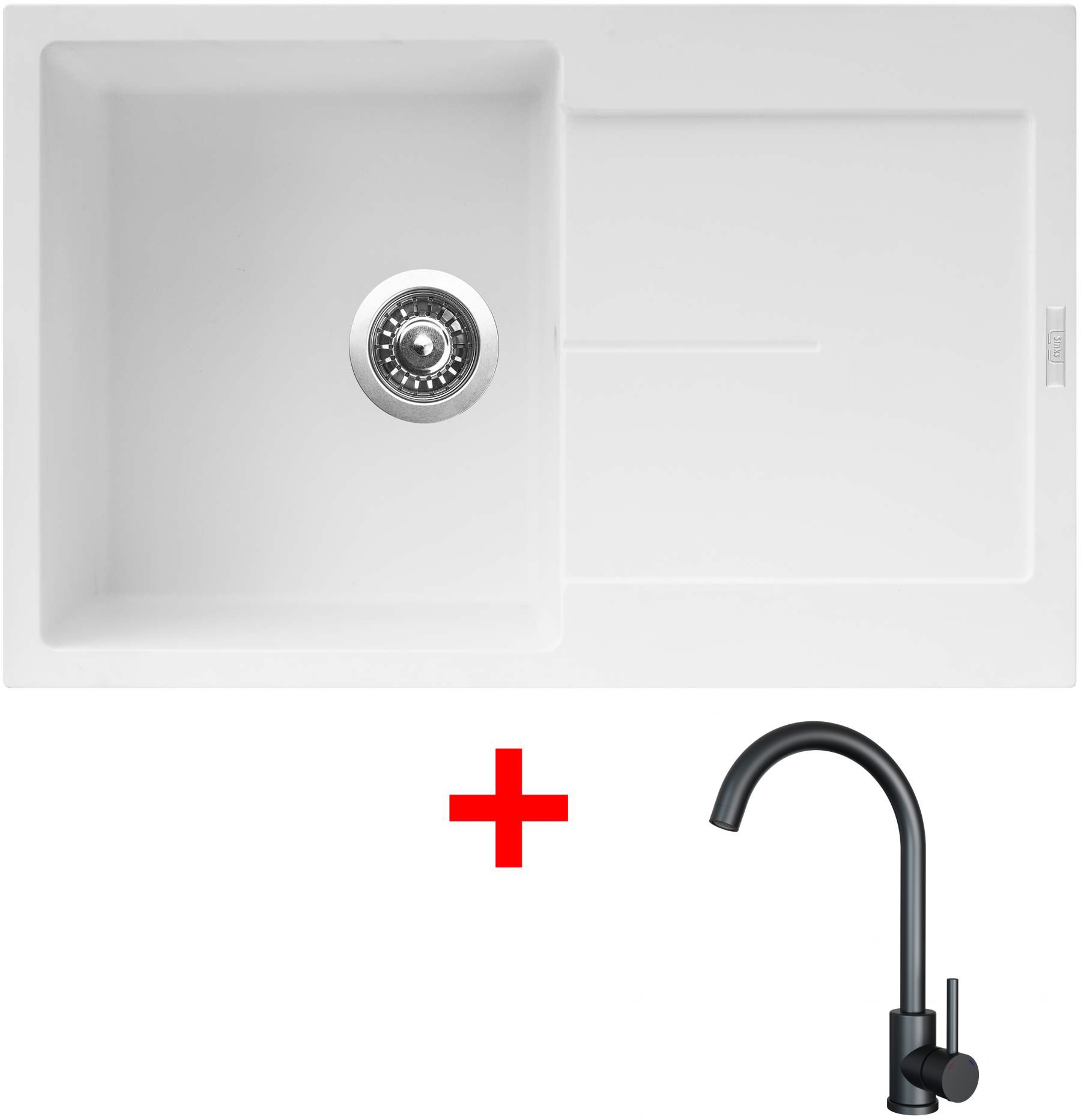 Sinks Ultima 790 Milk + Arco čierny matný