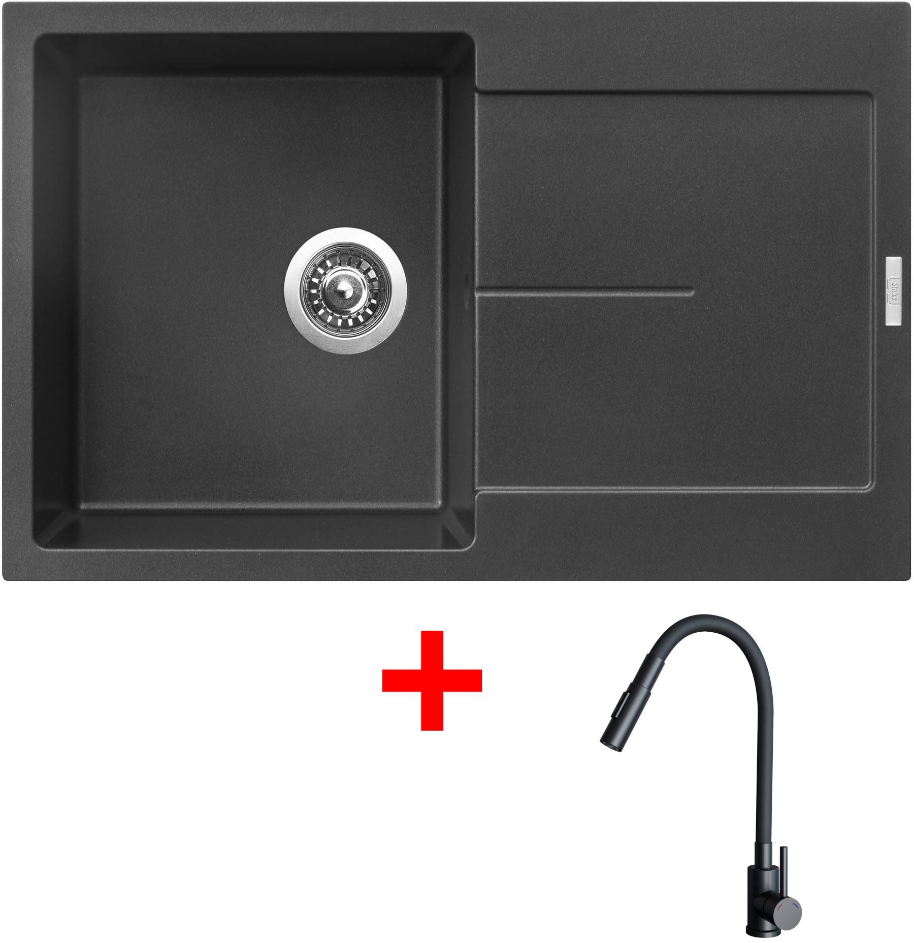 Sinks Ultima 790 Metalblack + Elasta S čierny matný