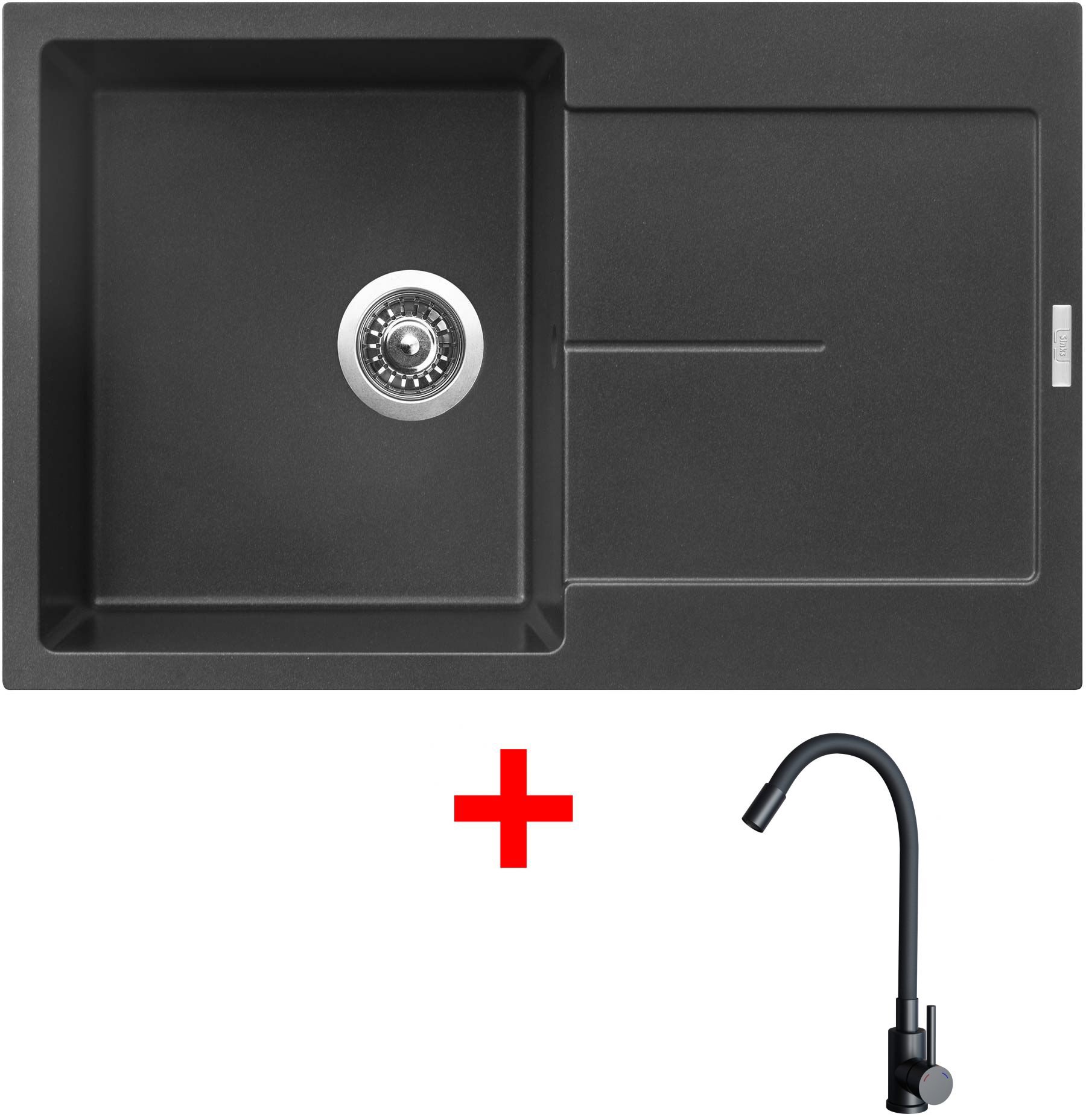 Sinks Ultima 790 Metalblack + Elasta čierny matný