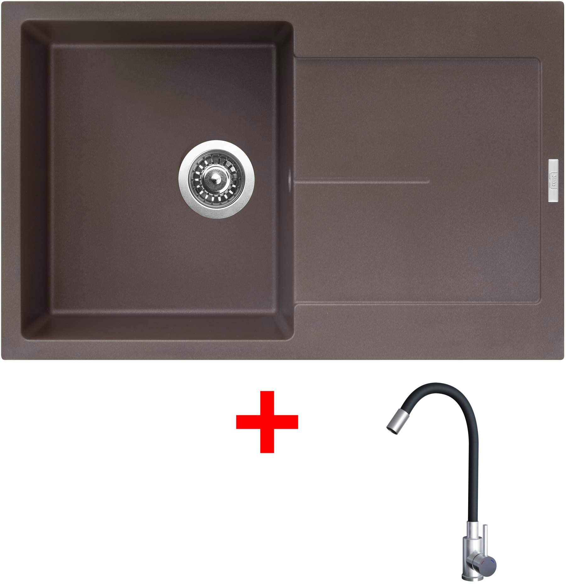 Sinks Ultima 790 Marone + Elasta nehrdzavejúca oceľ/čierny