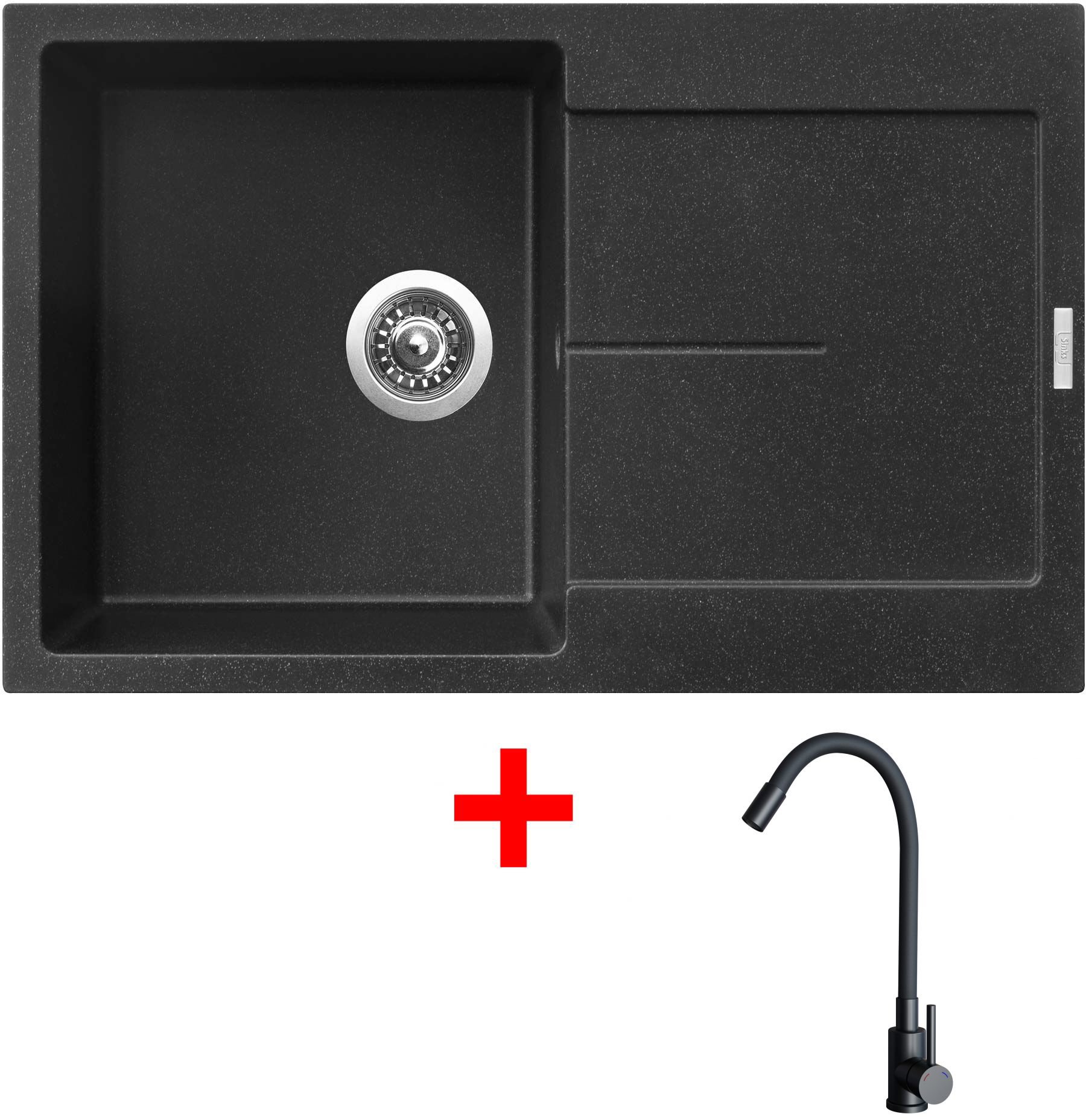 Sinks Ultima 790 Granblack + Elasta čierny matný