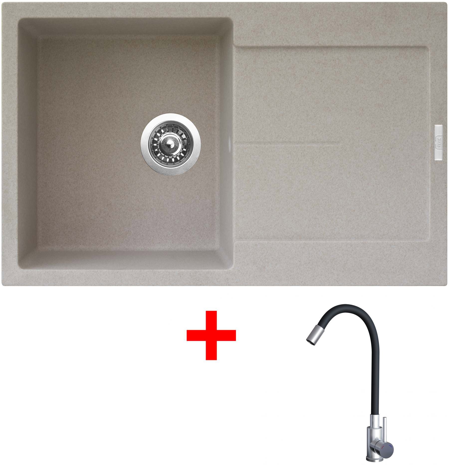 Sinks Ultima 790 Avena + Elasta nehrdzavejúca oceľ/čierny