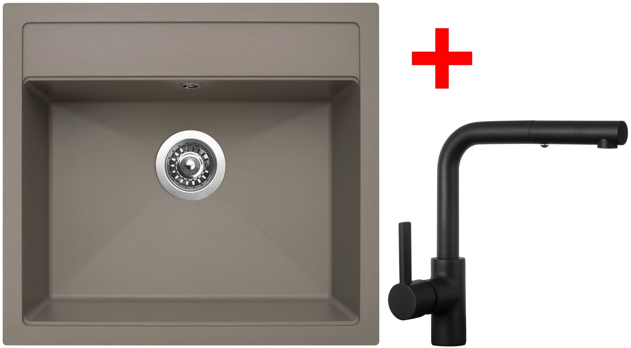 Sinks Solo 560 Truffle + Enigma S čierny matný