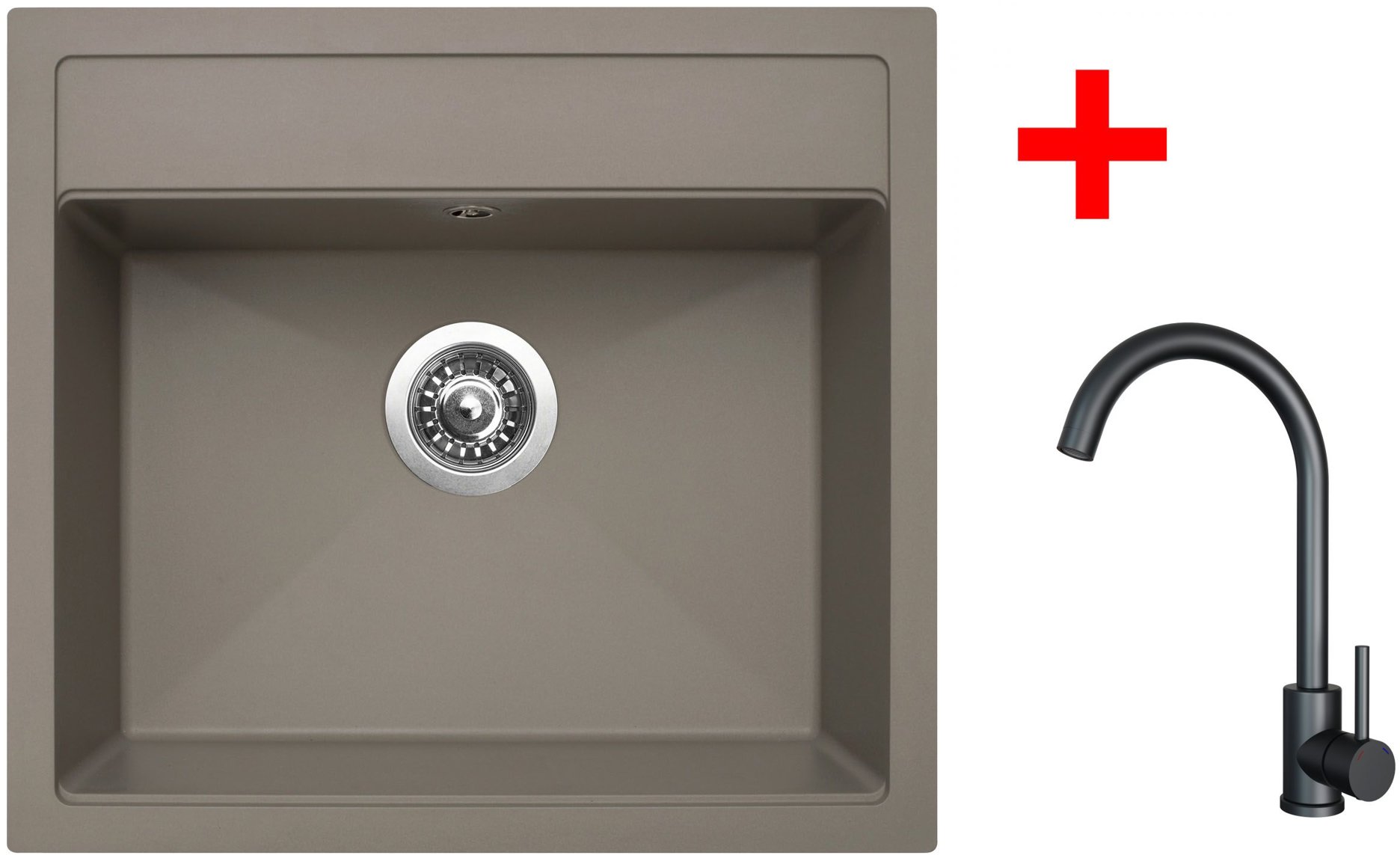 Sinks Solo 560 Truffle + Arco čierny matný