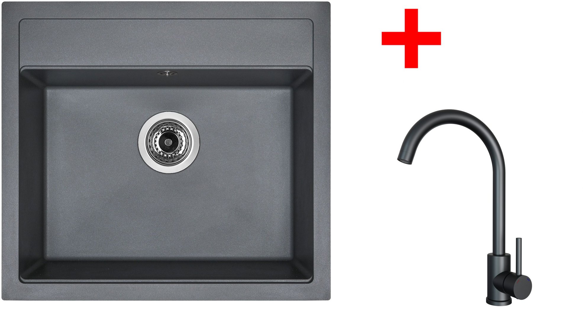Sinks Solo 560 Titanium + Arco čierny matný